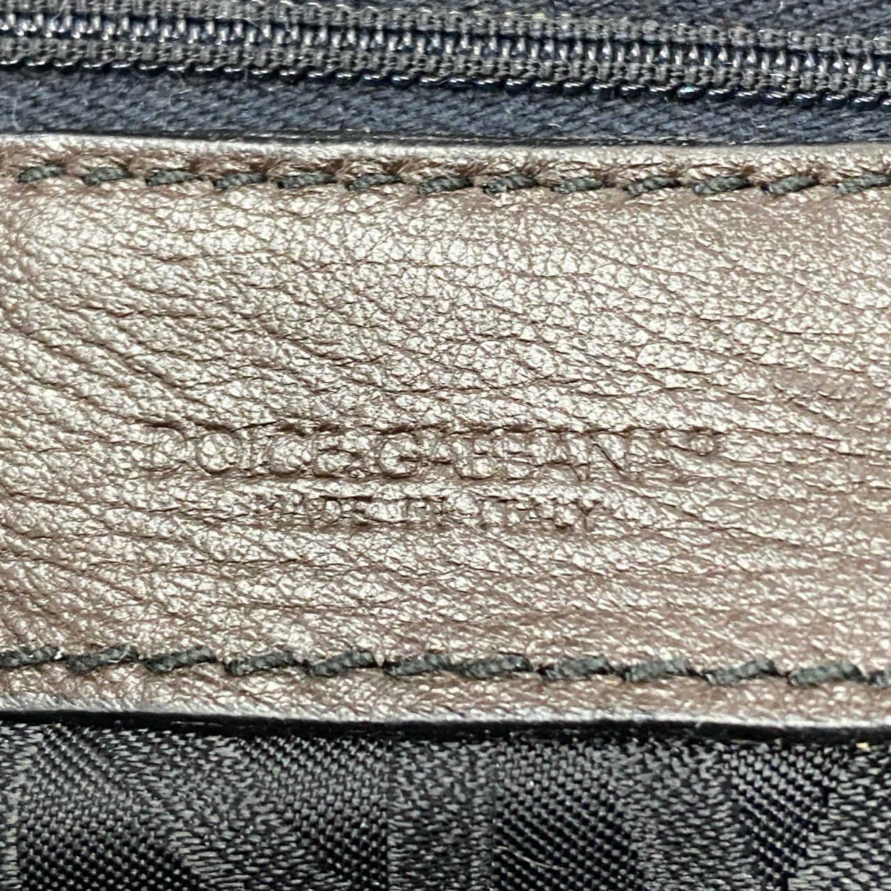 Ae19 DOLCE&GABBANA ドルチェアンドガッバーナ レース レザー ワンショルダーバッグ ハンドバッグ D&G ドルガバ ブラウン ブラック leather