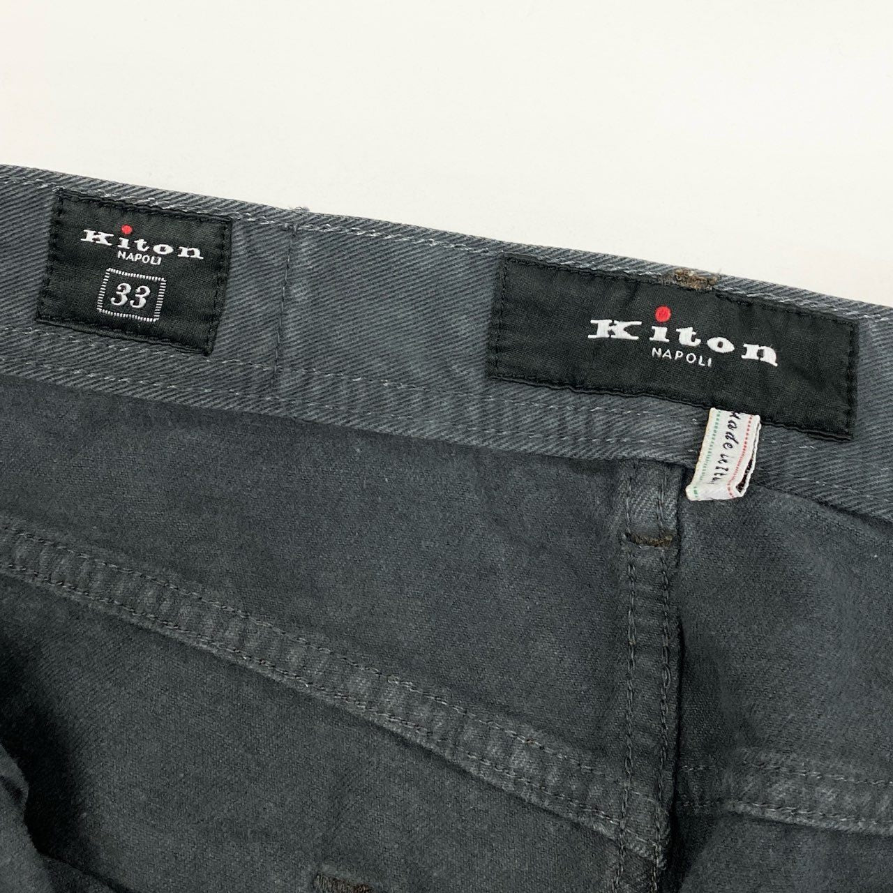 70i2 Kiton キトン キートン イタリア製 ブラックデニムパンツ ボトムス 5ポケット 33 M-Lサイズ ブラック コットン メンズo07t