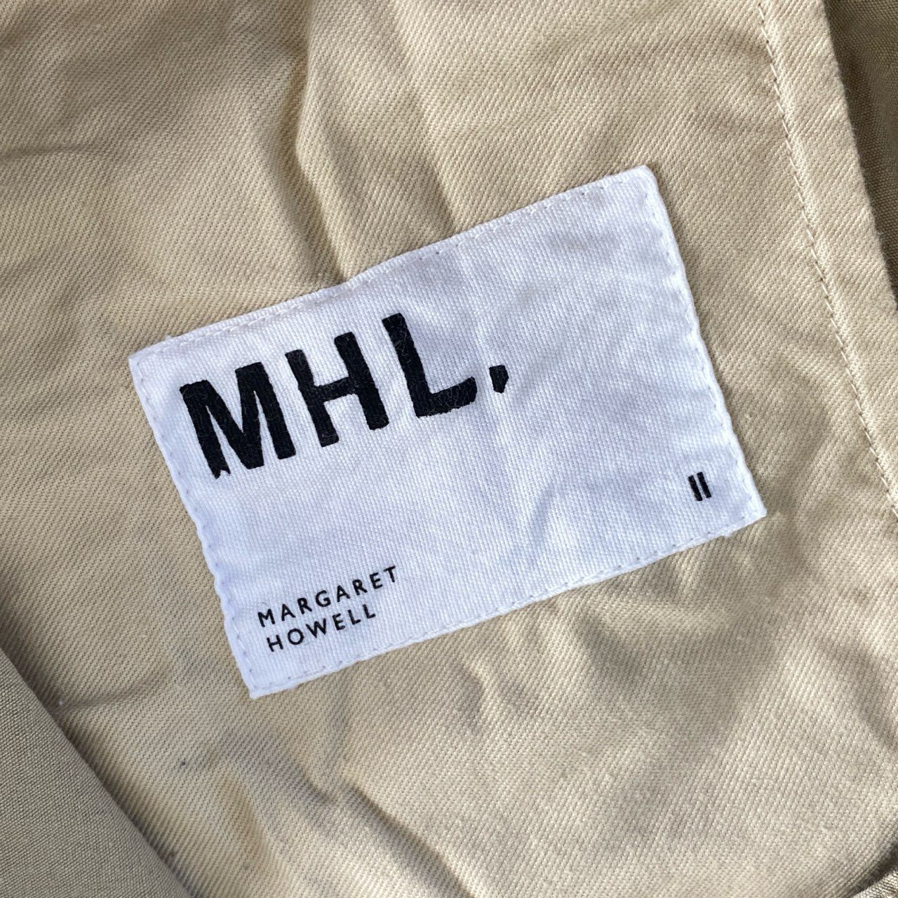 31d4 MHL. エムエイチエル MARGARET HOWELL マーガレットハウエル 595-9140550 イージーパンツ ボトム Ⅱ ベージュ コットン リネンブレンド