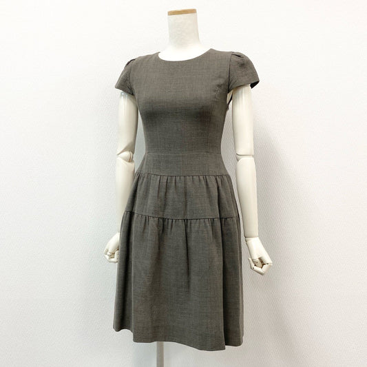 36d7 《美品》 FOXEY フォクシー アガサクリスティ 半袖ワンピース 膝丈ワンピース 30618 サイズ38 ブラウン レディース 日本製