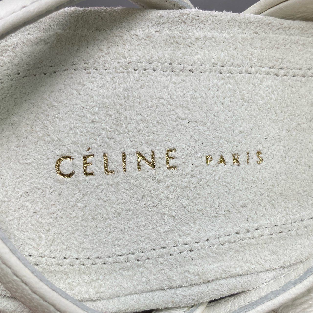 2c26 《未使用品》定価¥113400 CELINE セリーヌ アンクルストラップ ブーティ サンダル 36.5 ホワイト レザー シューズ イタリア製