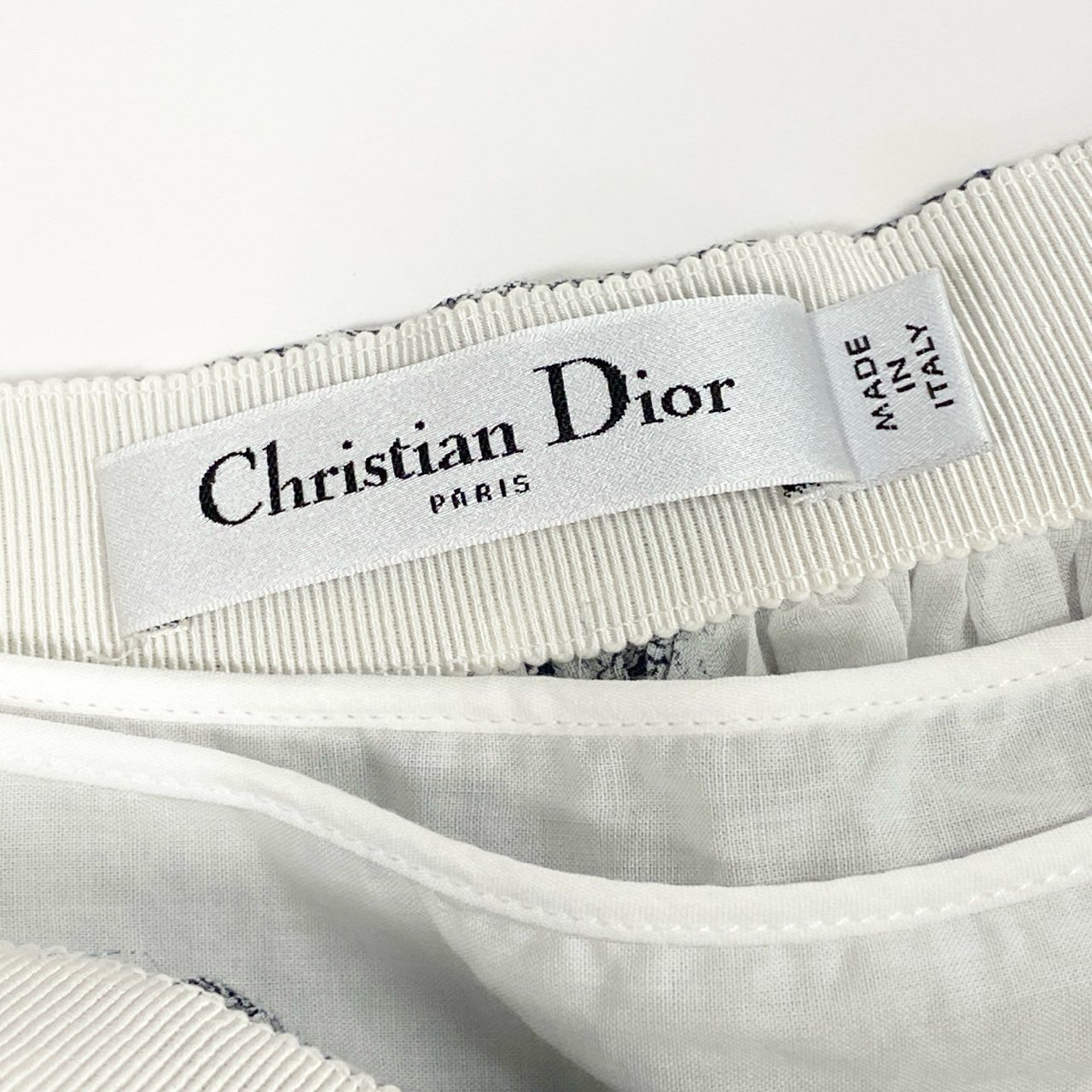 Ed6 Christian Dior クリスチャンディオール トワル ドゥ ジュイ ミディスカート コットンモスリン サイズI42 ネイビーta1