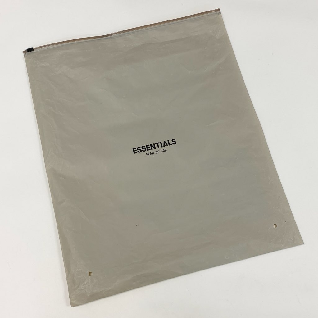 22d6 《美品》 Fear of God ESSENTIALS フィアオブゴッド エッセンシャルズ タグ付 フロントロゴ プルオーバーフーディ パーカー スエット 大きいサイズ XXL ブラック