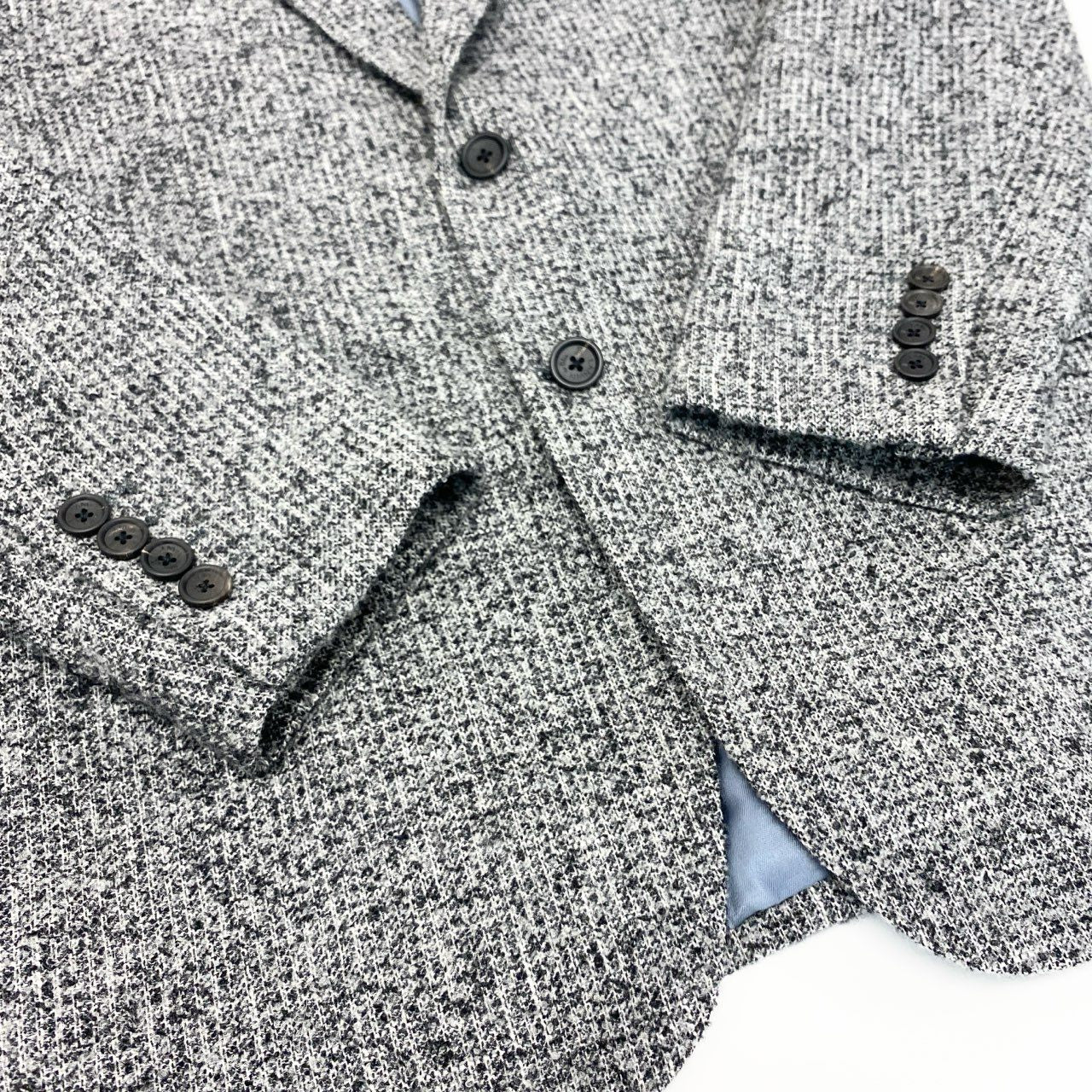 63j9 LANVIN ランバン テーラードジャケット ツイードジャケット フォーマル 50Xサイズ グレー系 メンズu02t