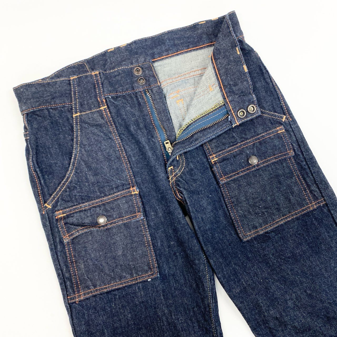 44h26 《美品》 FULL COUNT フルカウント Bush Pants Non Wash ブッシュパンツ ボトムス ジーンズ デニム 1246 30 34 Mサイズ インディゴブルー コットン メンズo07t