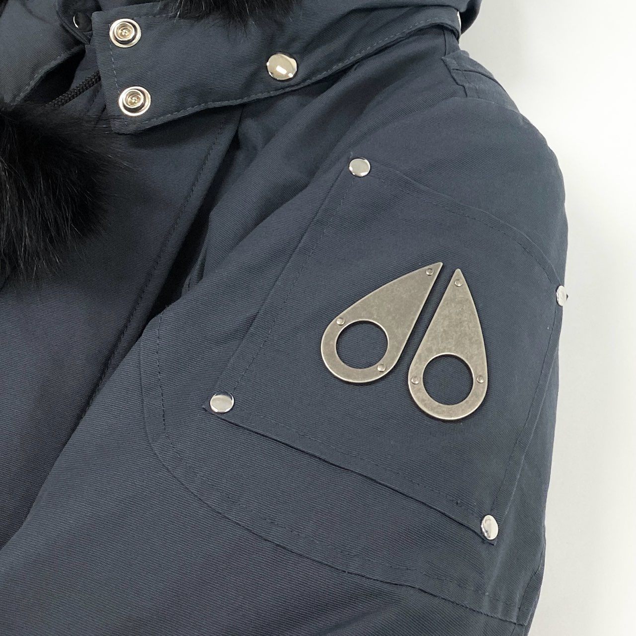 52d10 MOOSE KNUCKLES ムースナックルズ STIRLING PARKA スターリングジャケット ダウンジャケット L グレー 画像参照