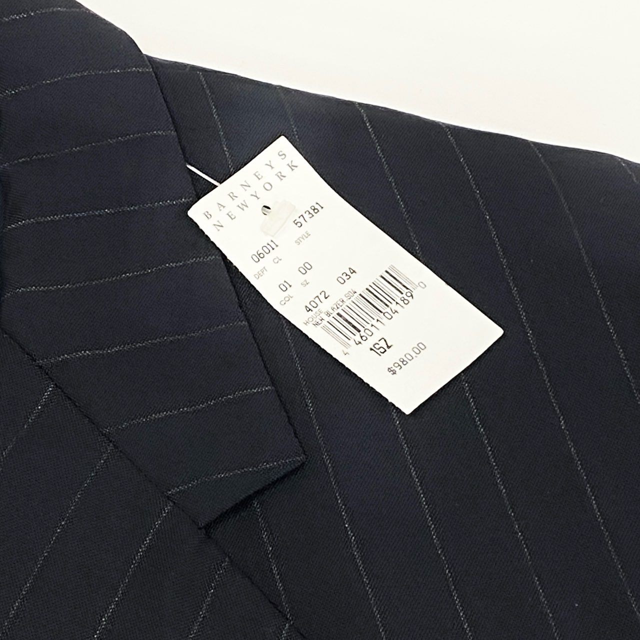 4c28 【新品保管品】 LIBERTINE リバティーン タグ付き テーラードジャケット ストライプ BARNEYS NEWYORK バーニーズニューヨーク 切りっぱなし 06011 00 ダークグレー