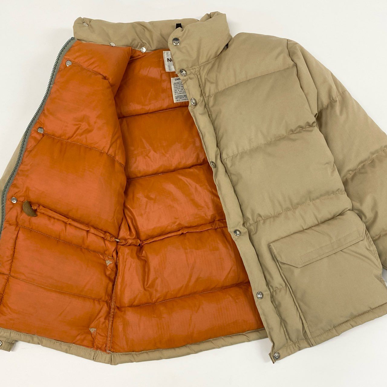 9h4 THE NORTH FACE ザノースフェイス 70s~80s USA製 茶タグ VINTAGE ダウンジャケット アウター XS ベージュ 画像参照 メンズk02i