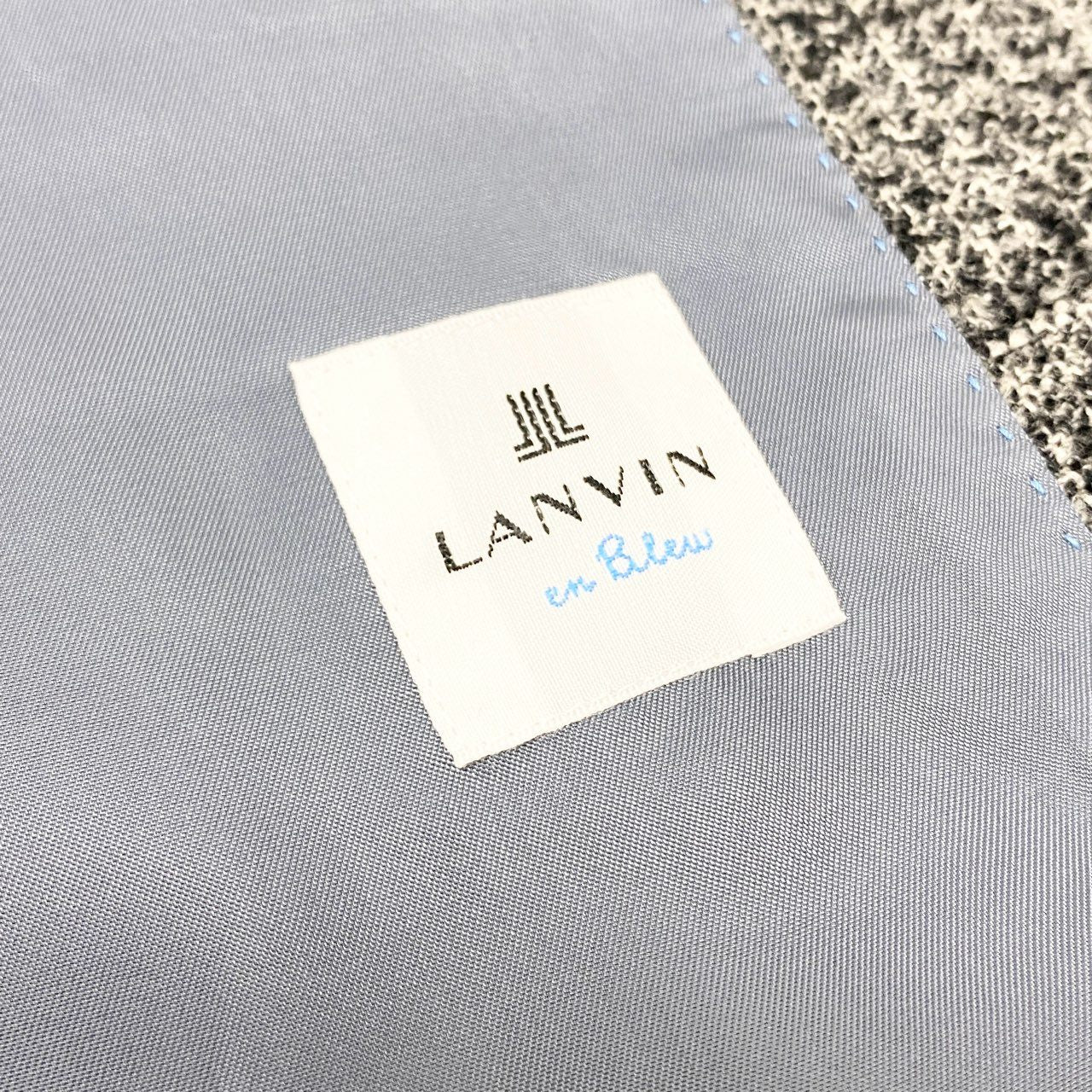 63j9 LANVIN ランバン テーラードジャケット ツイードジャケット フォーマル 50Xサイズ グレー系 メンズu02t