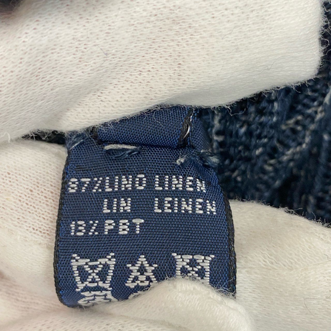 44b18 【美品】Drumohr ドルモア リネン混 ニットカーディガン Vネック トップス イタリア製 44サイズ ネイビー メンズ 男性用u02t