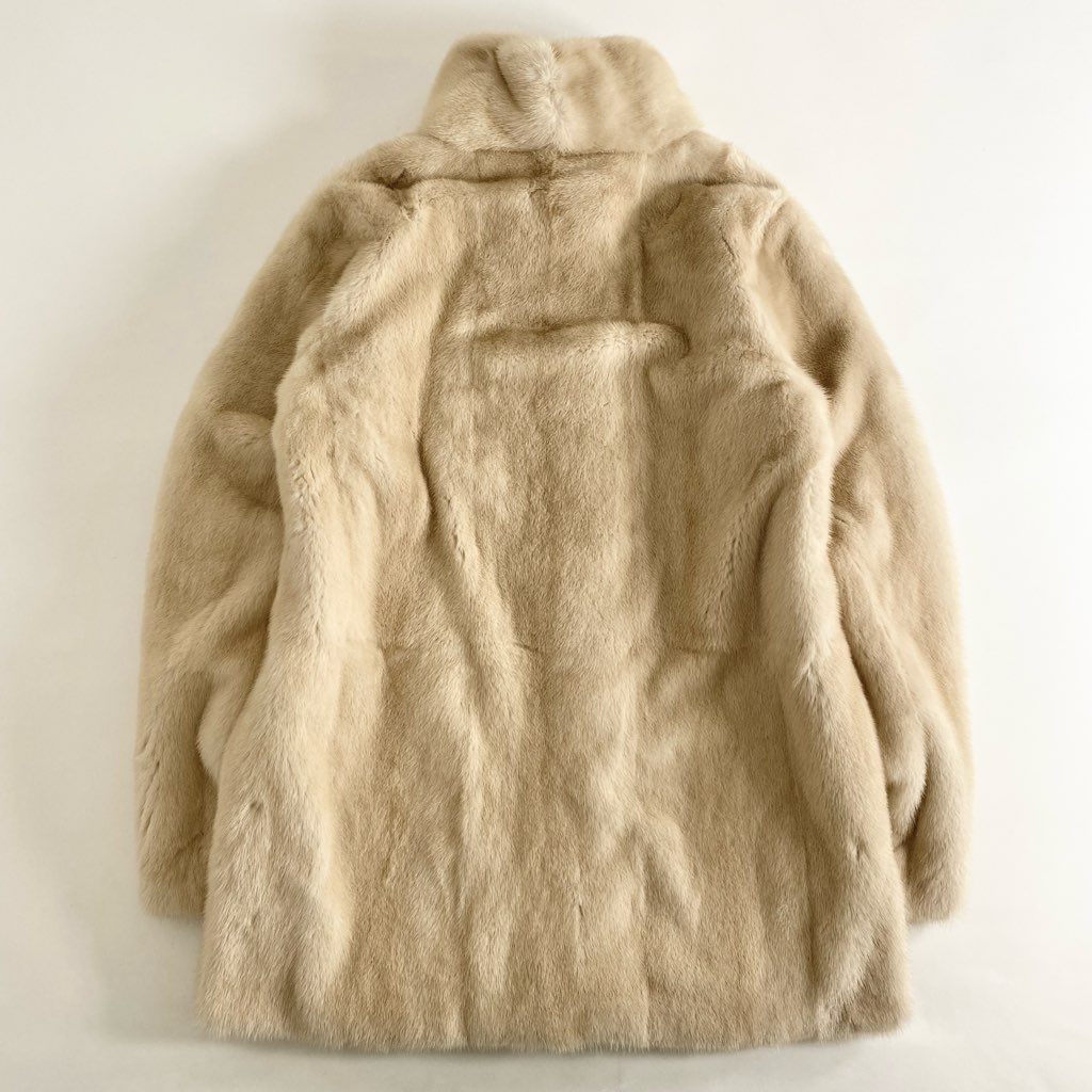 81i11 【美品】Loro Piana ロロピアーナ ベビーカシミヤ100% リバーシブル ローゲージニットブルゾン ミンクファー 毛皮コート FAI6284 サイズM レディース 女性用 アウター