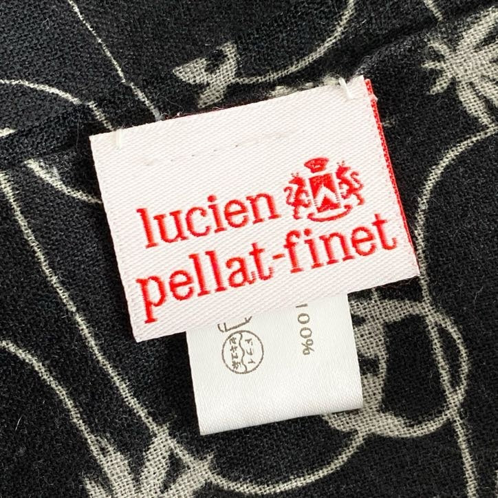 i26 Lucien Pellat-finet ルシアンぺラフィネ スカル ストール マフラー ブラック カシミヤ100% ユニセックス カシミヤストール
