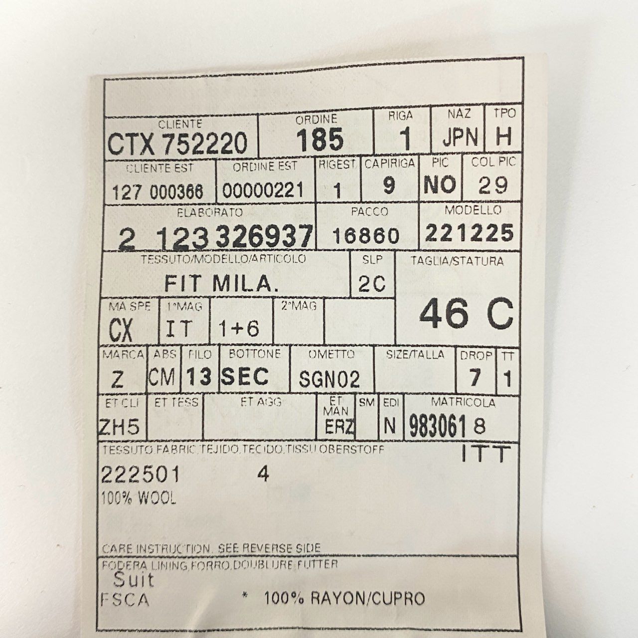 14c5 Ermenegildo Zegna エルメネジルドゼニア TROFEO生地 シングルスーツ セットアップ ビジネス 46 グレー ストライプ ウール メンズu02t