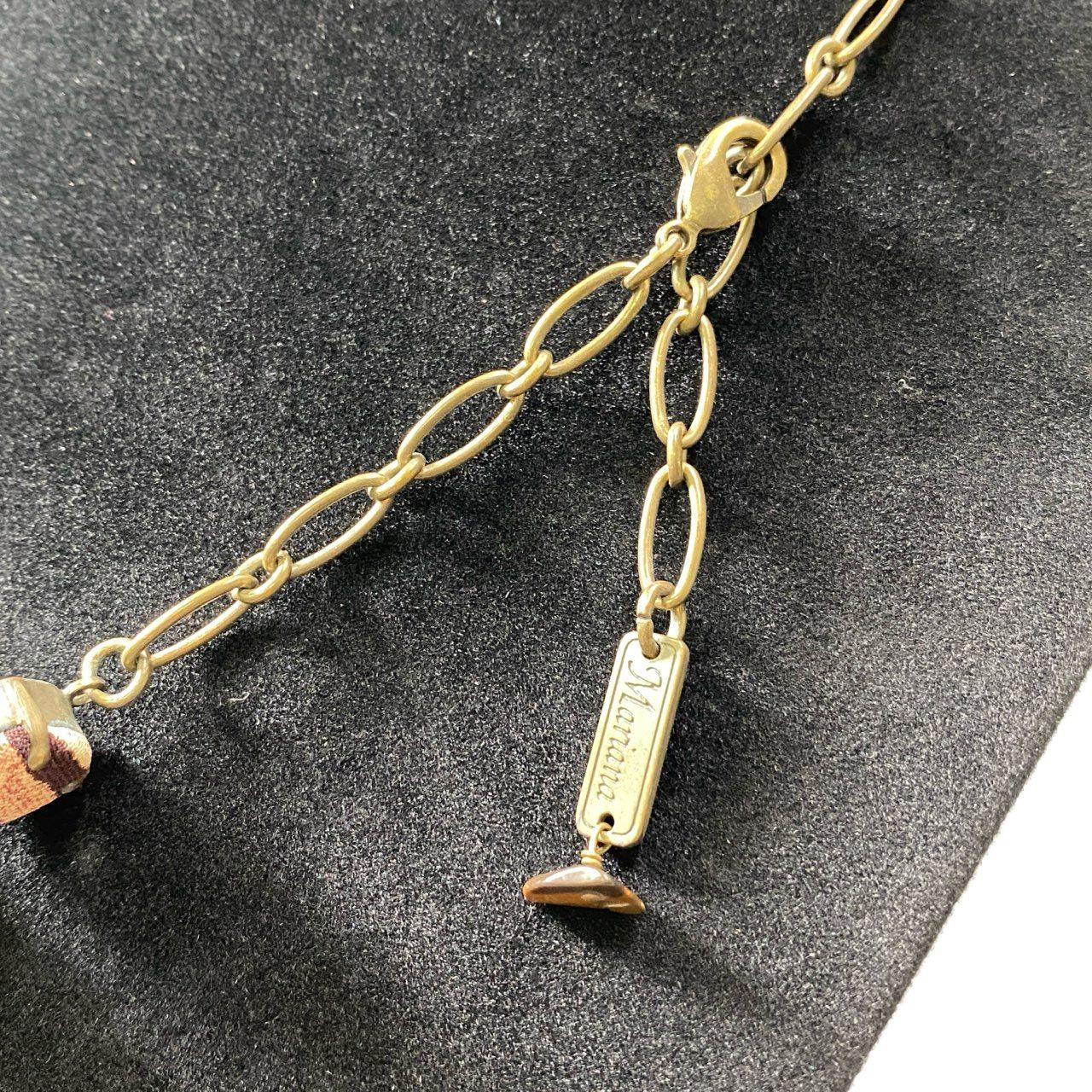 d20 Mariana マリアナ ハンドメイド ヴィンテージゴールド デザインネックレス 茶系 クリスタル ジュエリー アクセサリーt18r