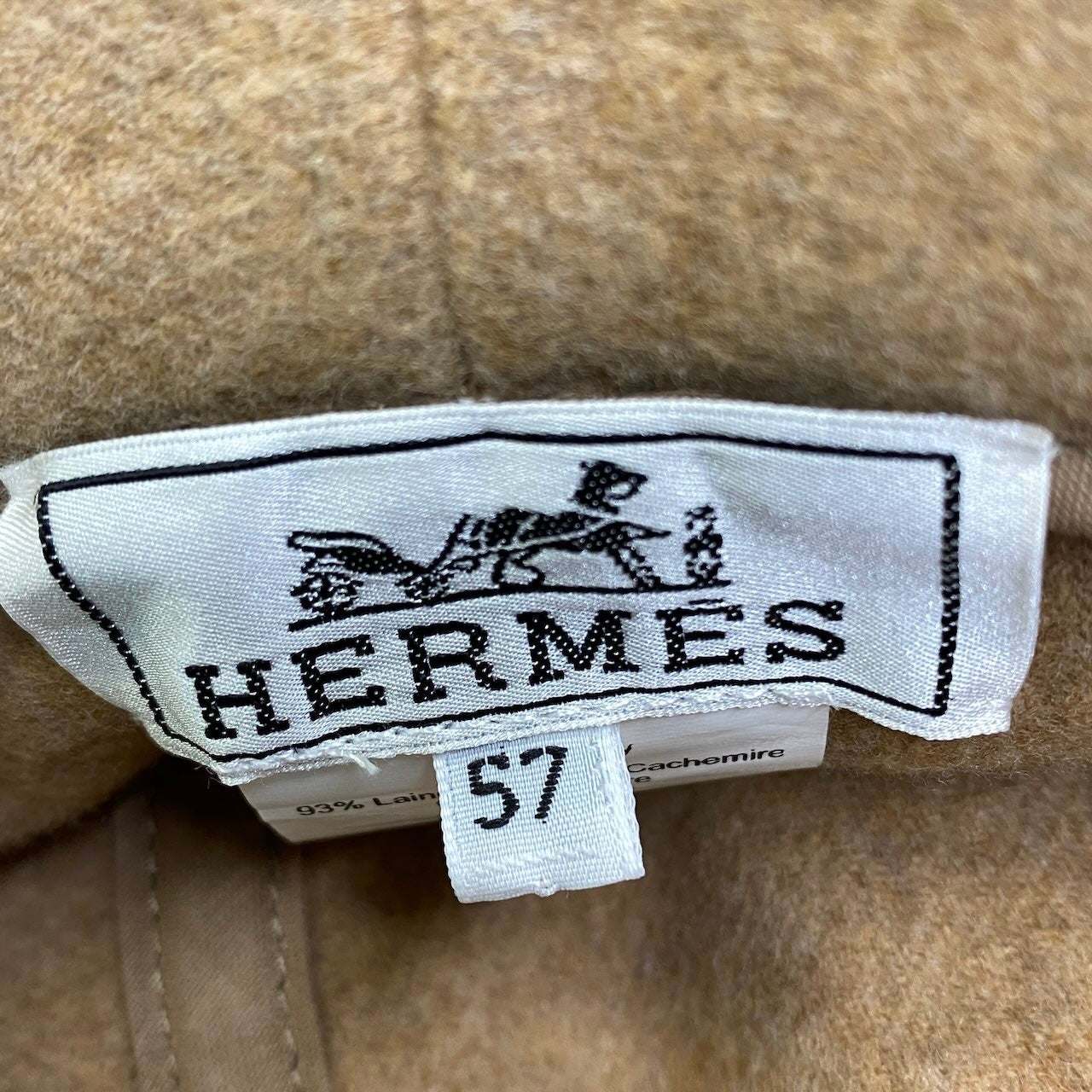 i2 【極美品】 Hermès エルメス アヴァロン ステッチ ウールハット カシミヤ混 セリエボタン H242041N サイズ57 ベージュ レディース