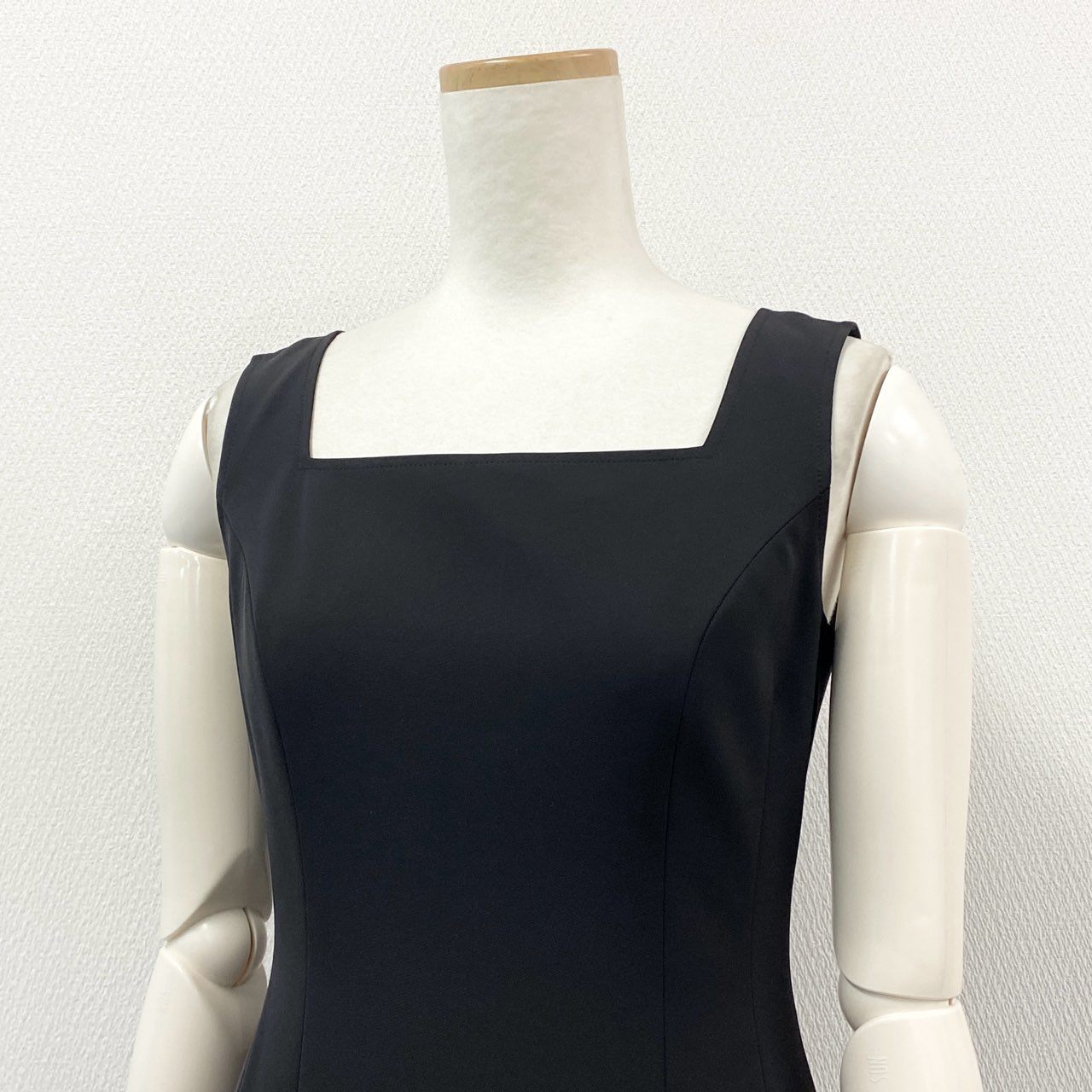 65g18 【新品タグ付き】Rene ルネ ノースリーブワンピース ワンピ スクエアネック サイズ36 ダークネイビー レディース 女性用