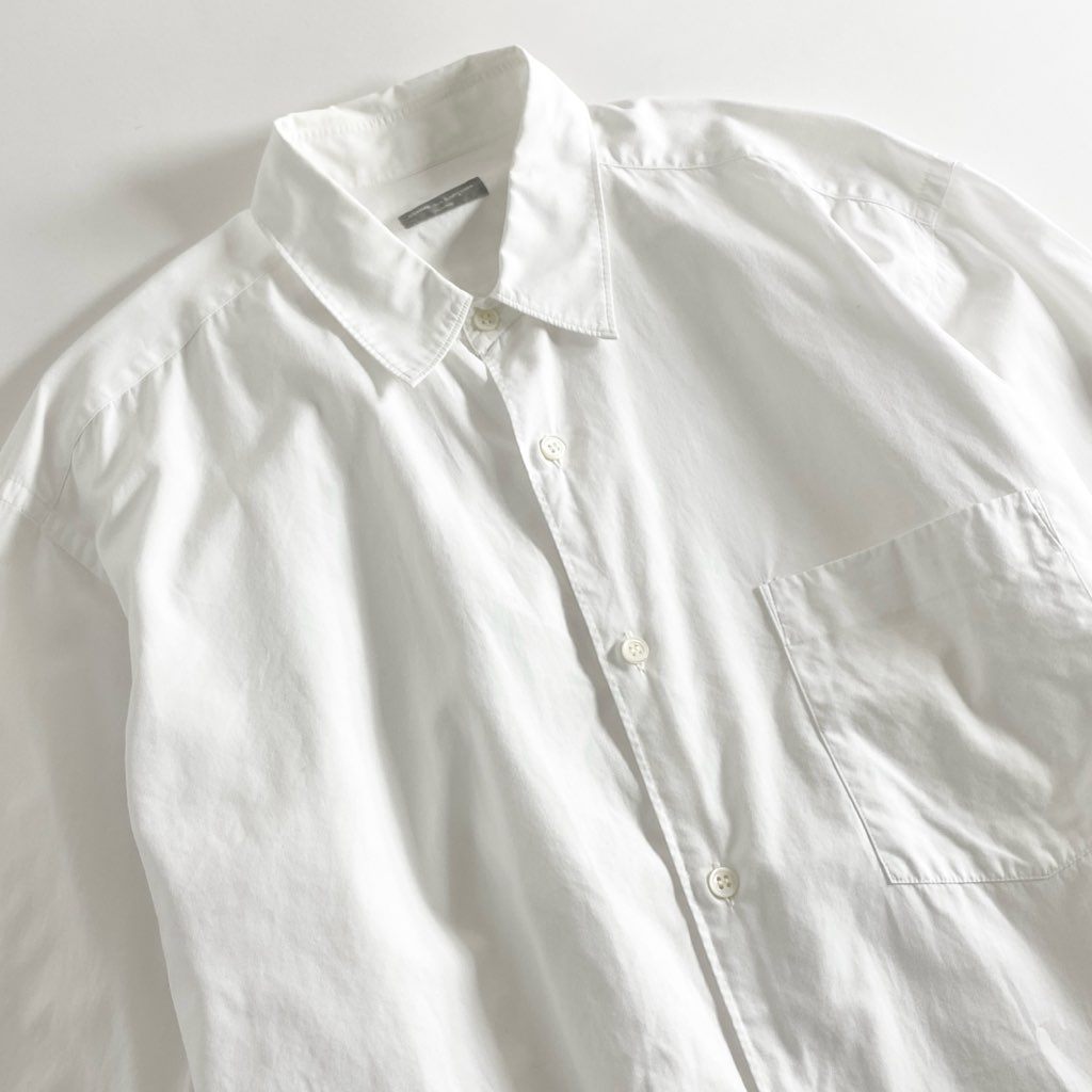 13e21 90s COMME des GARCONS HOMME コムデギャルソンオム アーカイブ 田中オム ワイドシルエット 長袖シャツ プレーンシャツ ホワイト L相当 メンズ