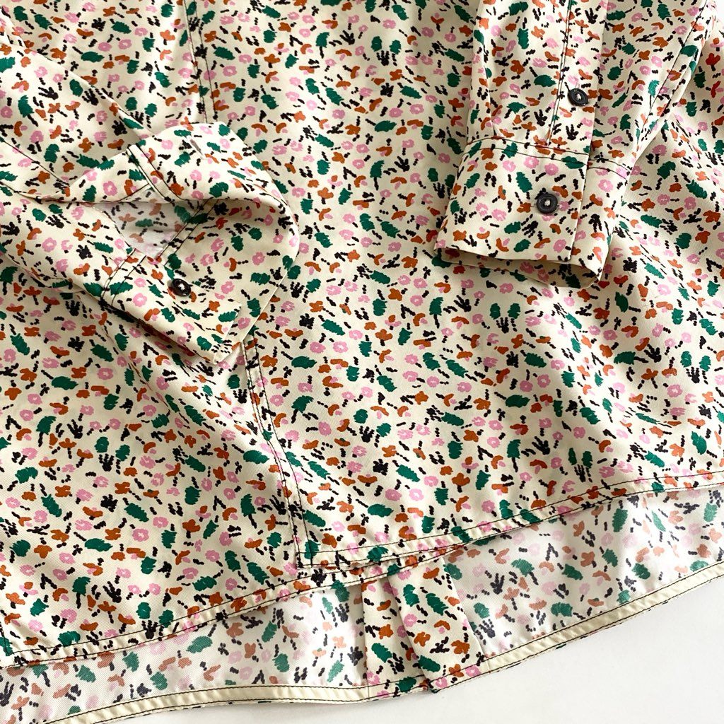 47g6 MARNI マルニ 総シルク シルク100% ボウタイ 花柄 長袖ブラウス トップス フラワープリント CAMA0291A1TSF29 36 マルチカラー シルク