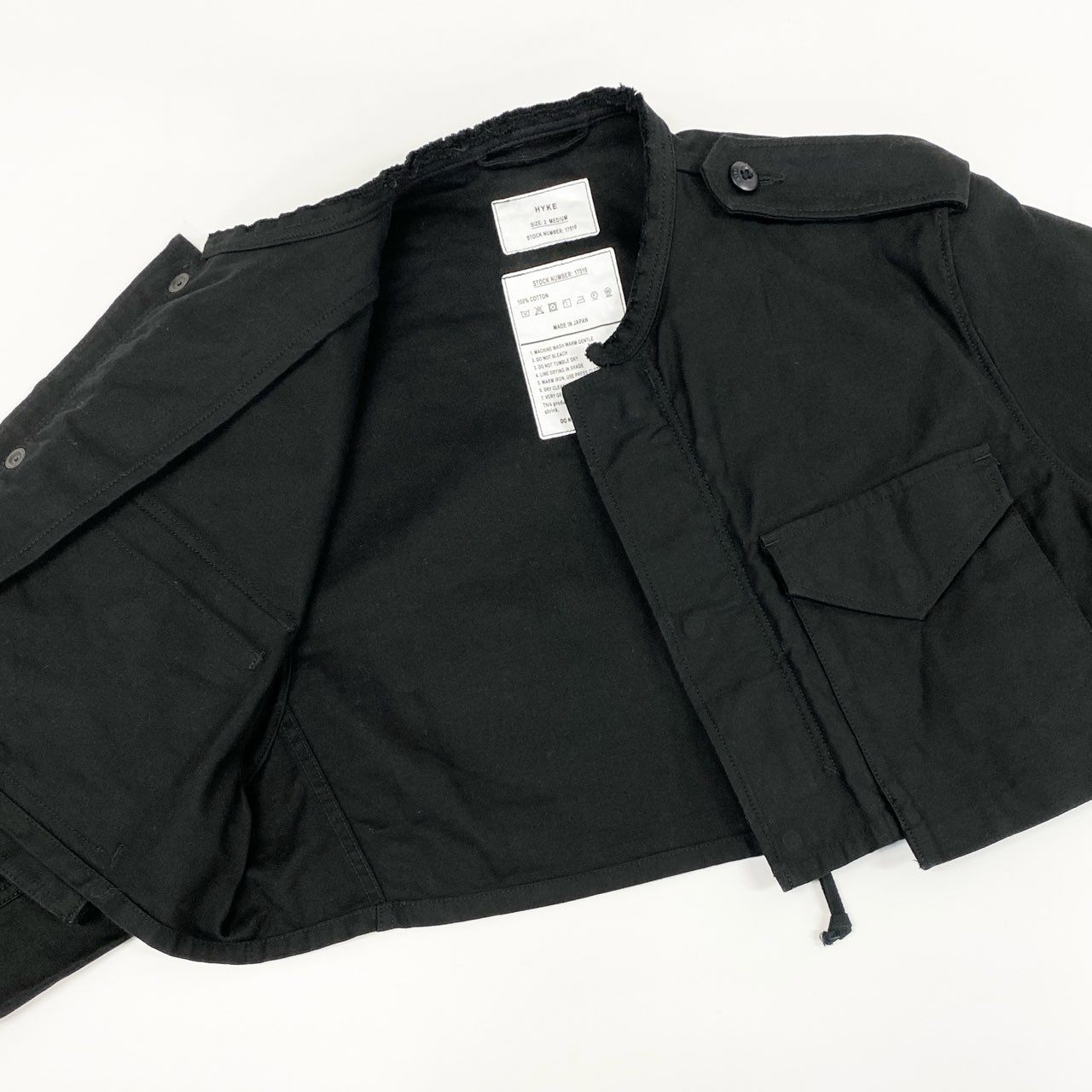 1g2 HYKE ハイク 25ss TYPE M-51 FIELD CROPPED JACKET クロップド丈 ミリタリージャケット 251-17510 サイズM ブラック コットン レディース 女性用
