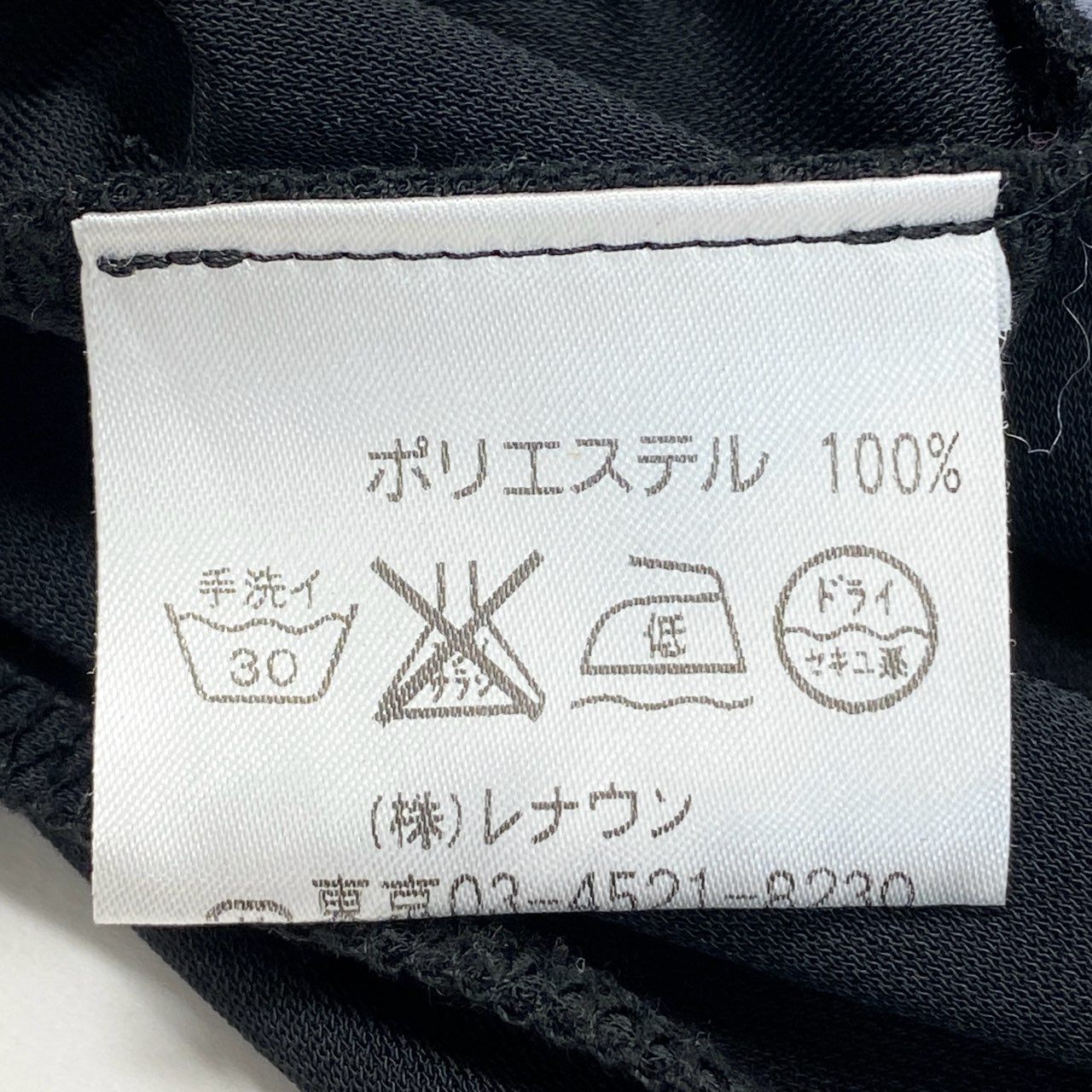 76k21 TOKUKO 1er VOL トクコプルミエヴォル ノースリーブワンピース フレアワンピース フリルネック フロントプリント レディース 9 ブラック ポリエステル100%u02t