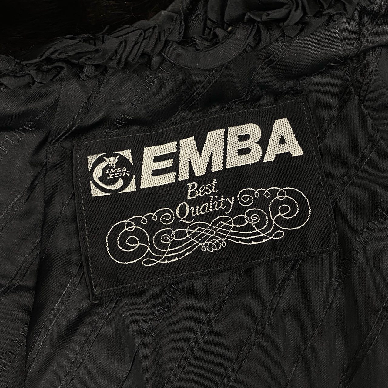 36i29 《美品》EMBA エンバ ダークミンク 毛皮コート ミンクコート セミロングコート FREE ブラック レディースt18r
