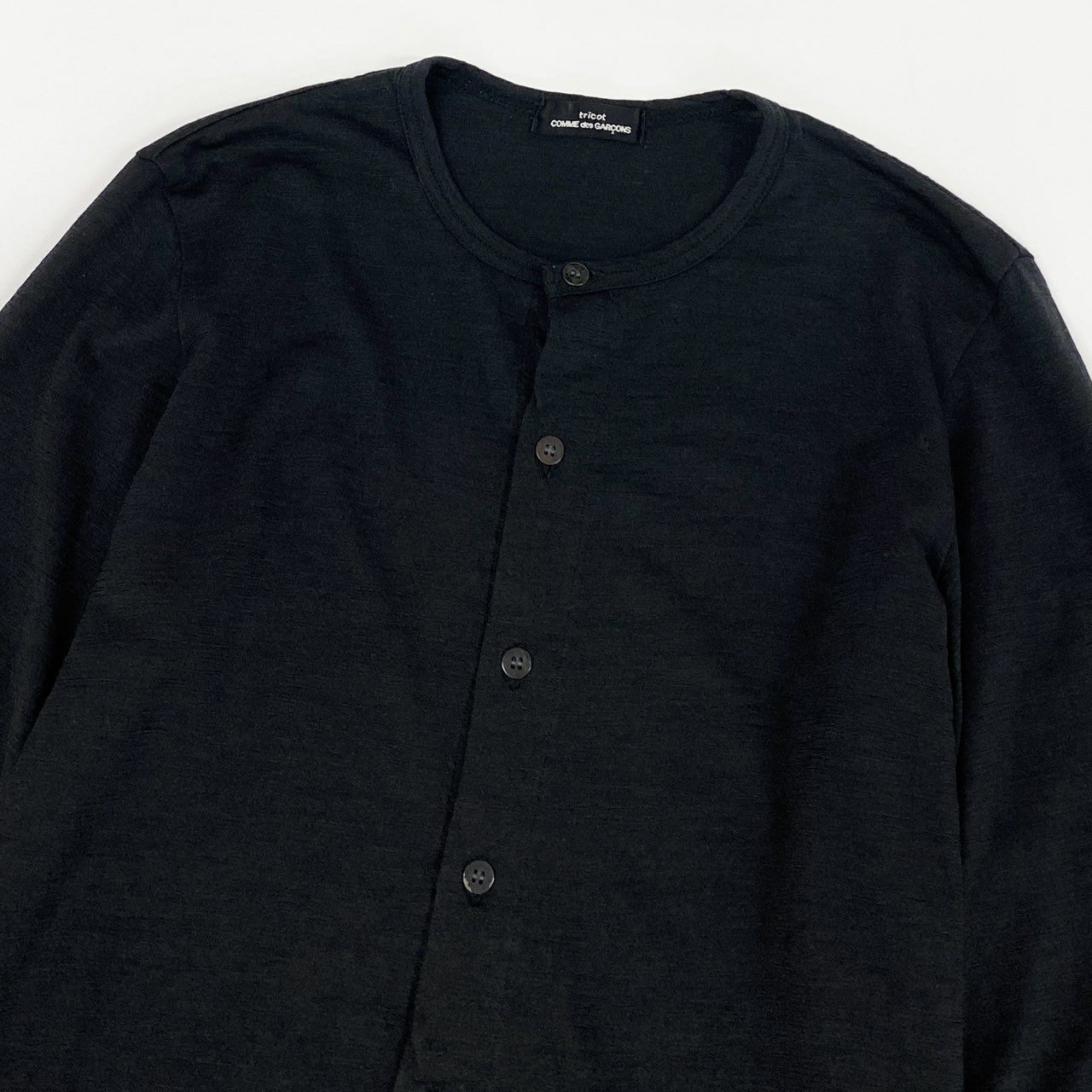 48h15《極美品》tricot COMME des GARCONS トリコ コムデギャルソン カーディガン ウール 薄手カーディガン ブラック レディース 日本製 AD2001k02i