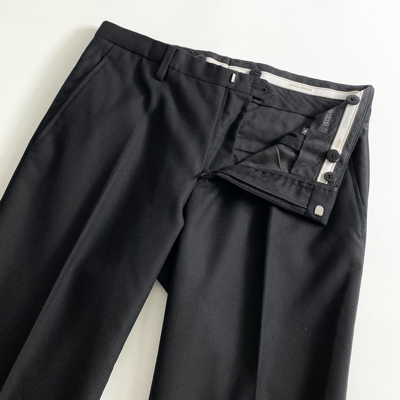 53c21 《美品》 定価¥101,200 UNITED ARROWS ユナイテッドアローズ ピークドラペル 1B タキシード スーツ セットアップ 46 ブラック ドレッシー