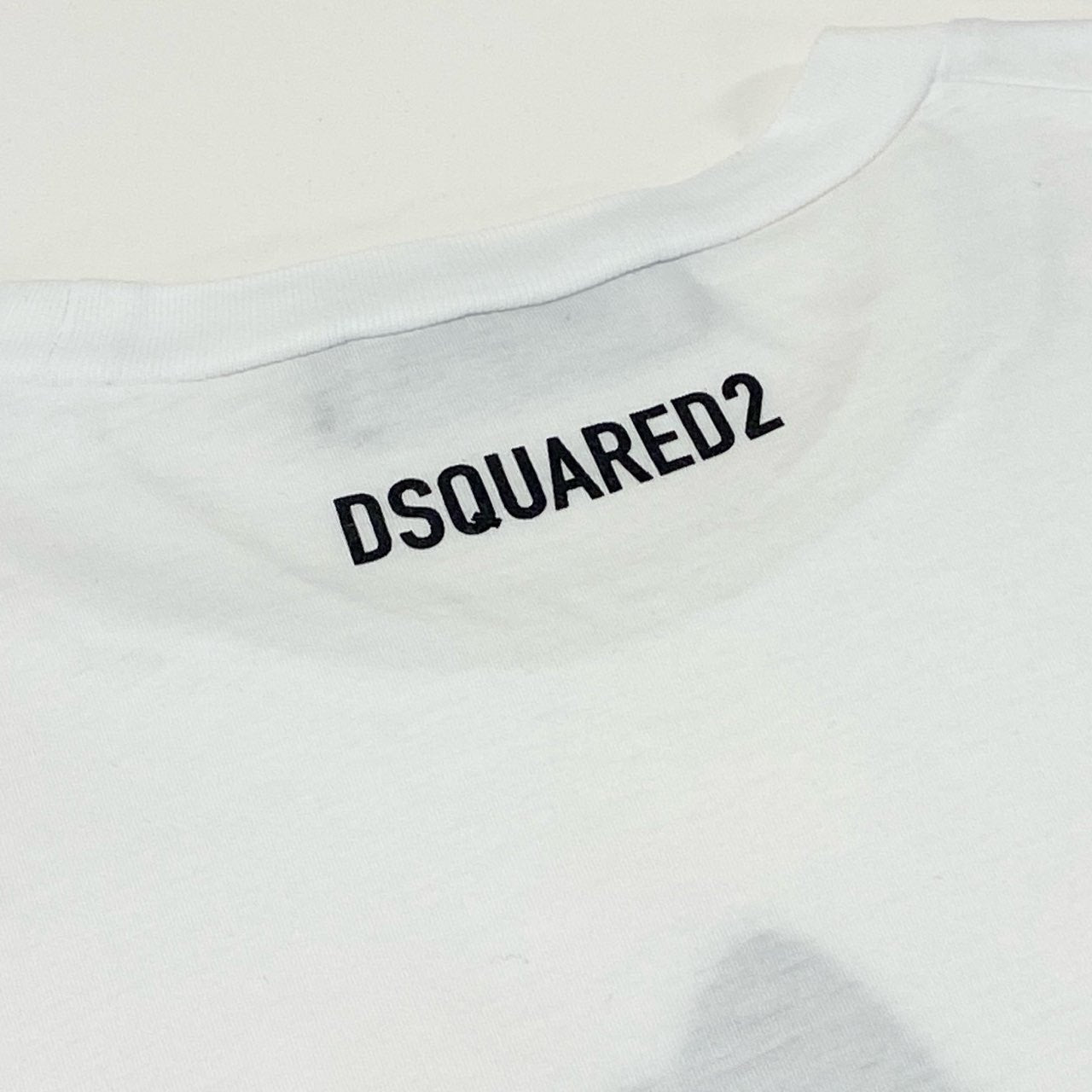 54e23 DSQUARED2 ディースクエアード ICON プリントTシャツ 半袖カットソー サイズL ホワイト コットン100 メンズ 男性用