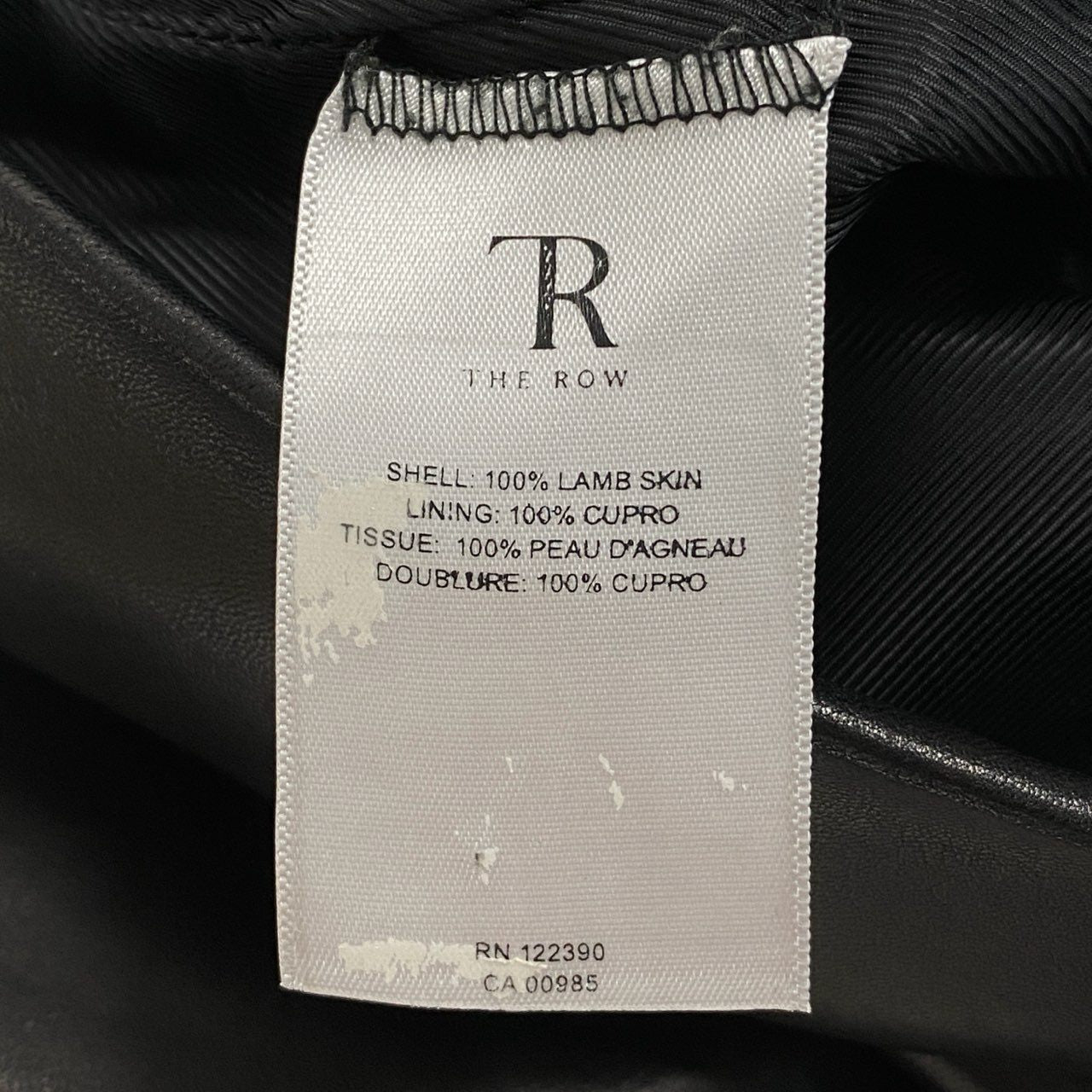 50b7 【美品】THE ROW ザロウ Vネックレザーベスト ノースリーブベスト トップス 4サイズ ブラック 羊革100% レディース 女性用k02i