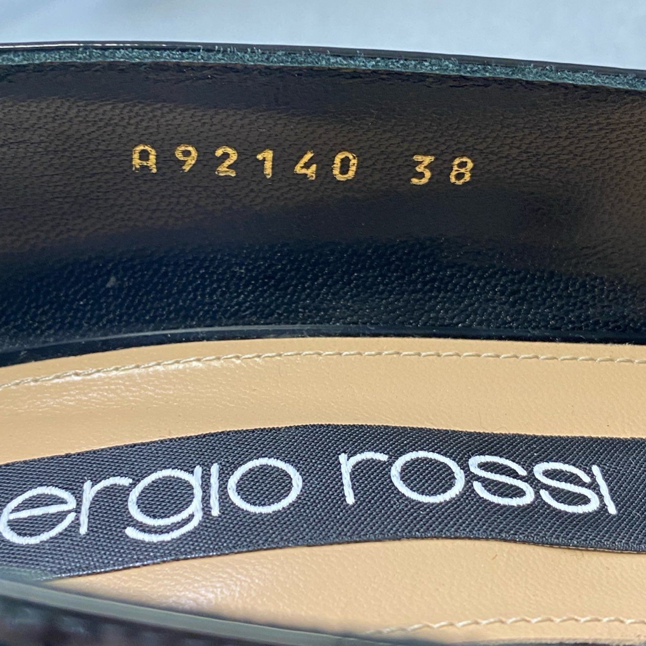 8g8 定価¥166.100 sergio rossi セルジオロッシ SR PRINCE PUMPS プリンス クリスタルビジュー パンプス 38 ブラック エナメル シューズ 保存袋有
