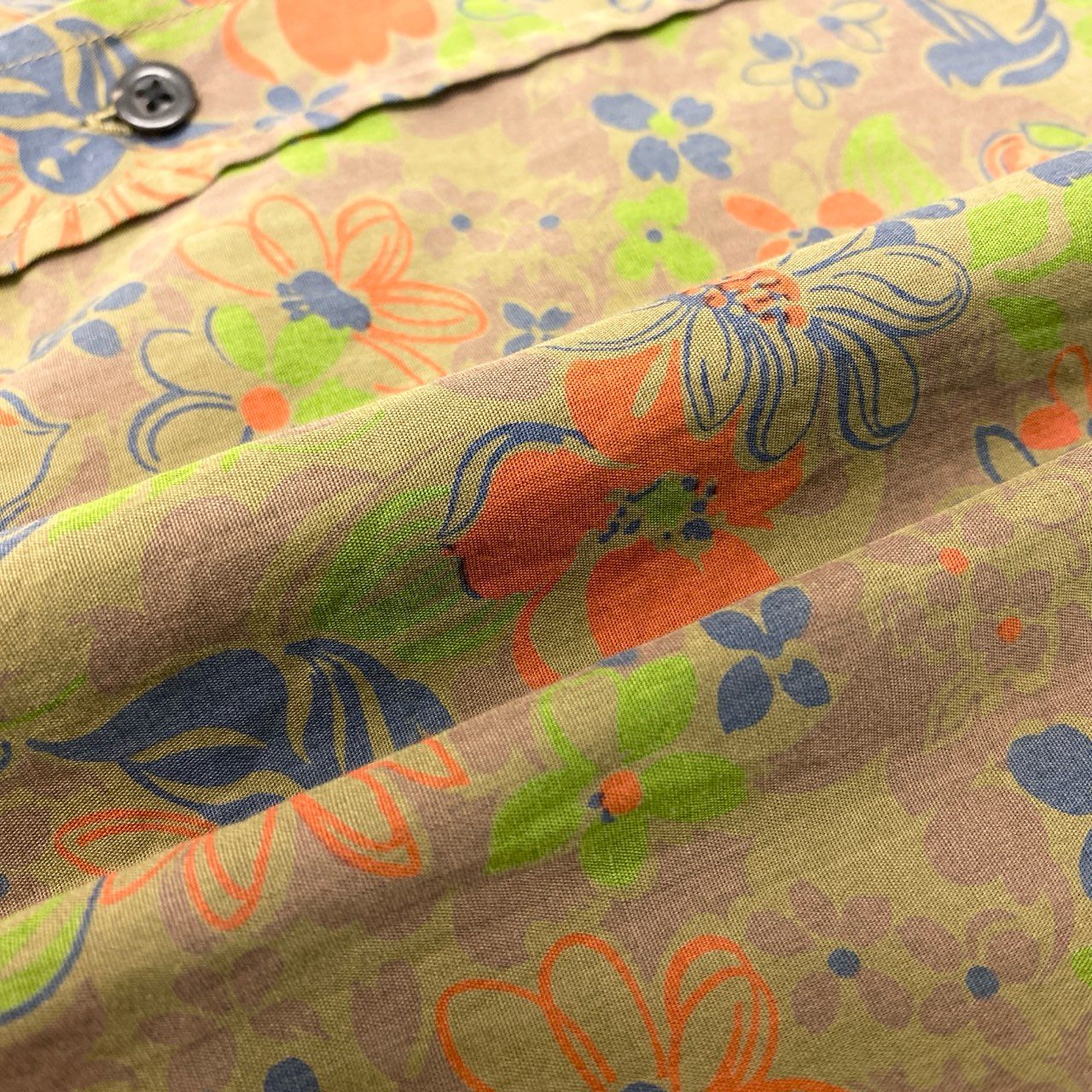 16j20 DRIES VAN NOTEN ドリスヴァンノッテン 長袖シャツ 花柄シャツ トップス ベルギー製 サイズ46 グリーン コットン メンズu02t