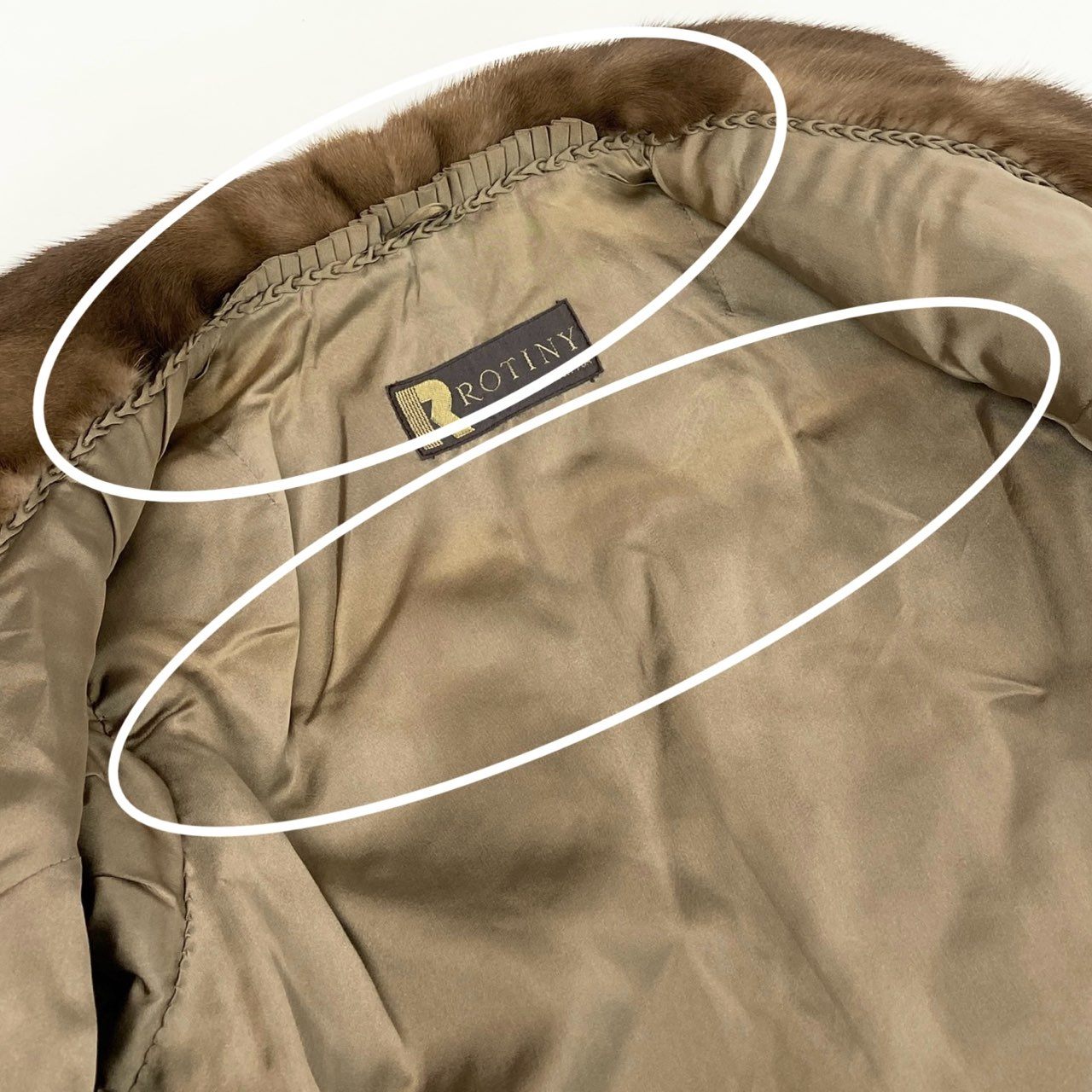 7b22 ROTINY パステルミンク ファーコート サイズ11 ブラウン 本毛皮 Pastel Mink Fur Coatt18r