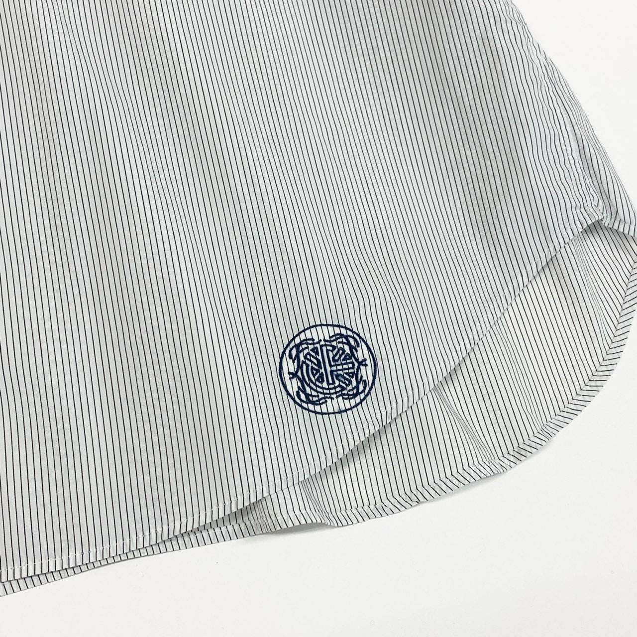 84e30 FACETASM ファセッタズム 23SS BIG SHIRT ビッグシャツ オーバーサイズ 長袖シャツ ロングスリーブ ストライプ トップス ロゴ刺繍 ABH-SH-M05 4 ホワイト コットン