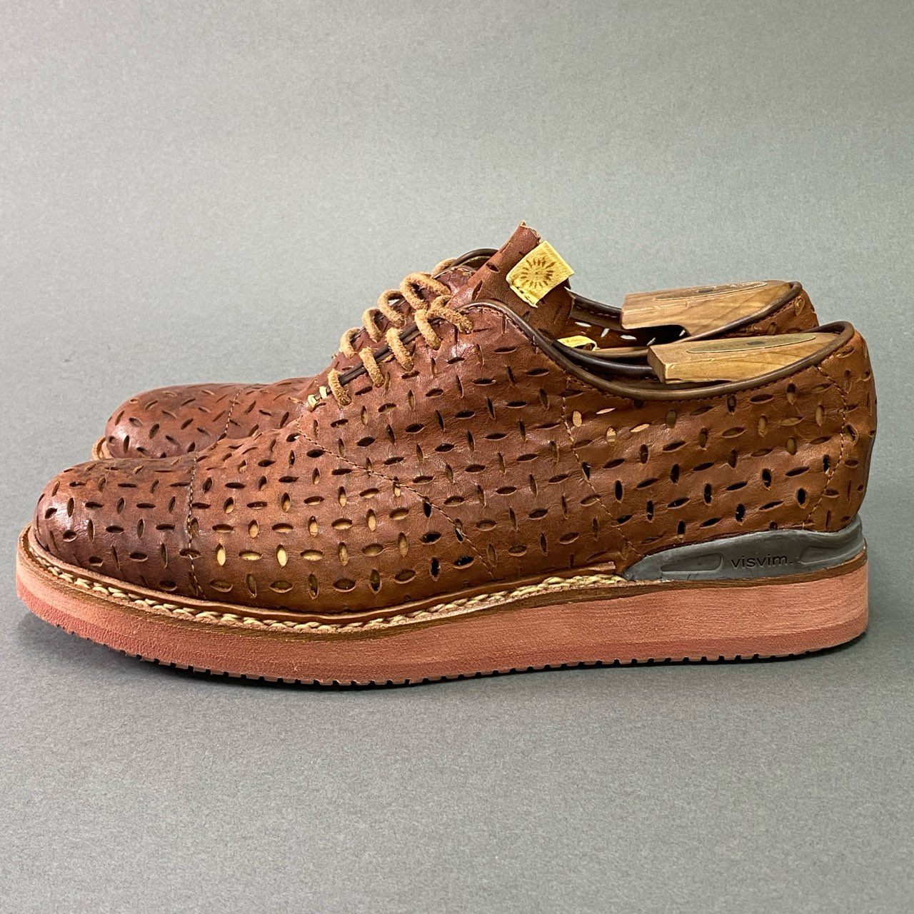3c3 visvim ヴィズヴィム PATRICIAN FOLK パンチングレザーシューズ レースアップ メンズ 紳士靴 10 ブラウン 本革