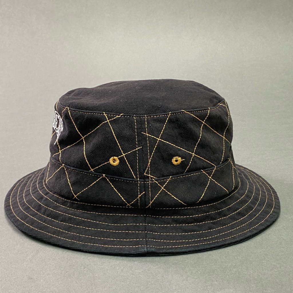 9d5 Supreme シュプリーム Diamond Stitch Crusher Hat バケットハット クラッシャーハット ブランドロゴ M/L ブラック コットン100%