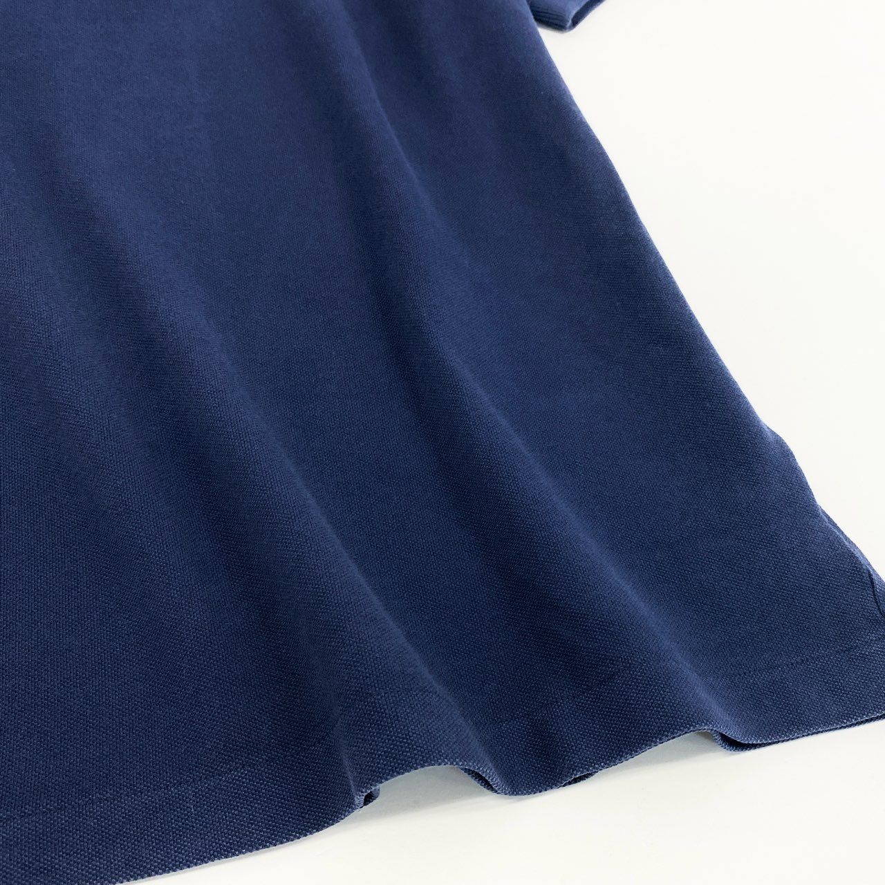 31f14 《未使用保管品》タグ付 LACOSTE ラコステ ヴィンテージウォッシュ 鹿の子 半袖ポロシャツ トップス ロゴワッペン 5 ネイビー コットン