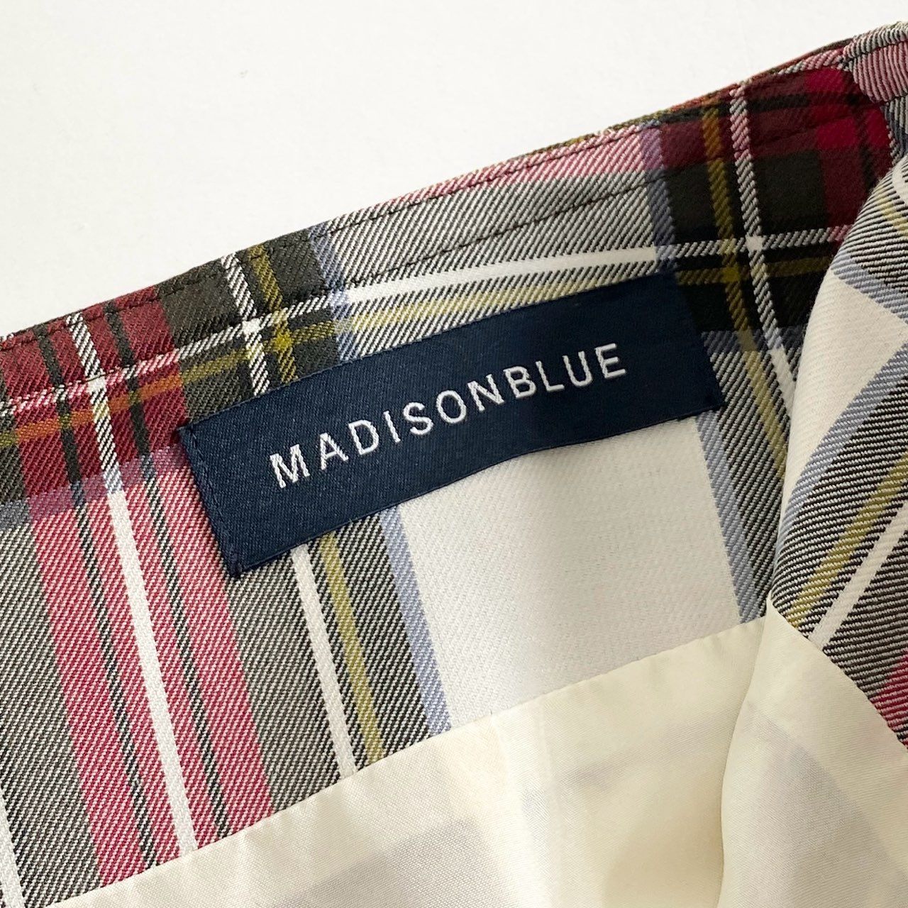 63i11 MADISON BLUE マディソンブルー タータンチェックスカート MB191-6020 2 ホワイト レッド ボトムス 日本製