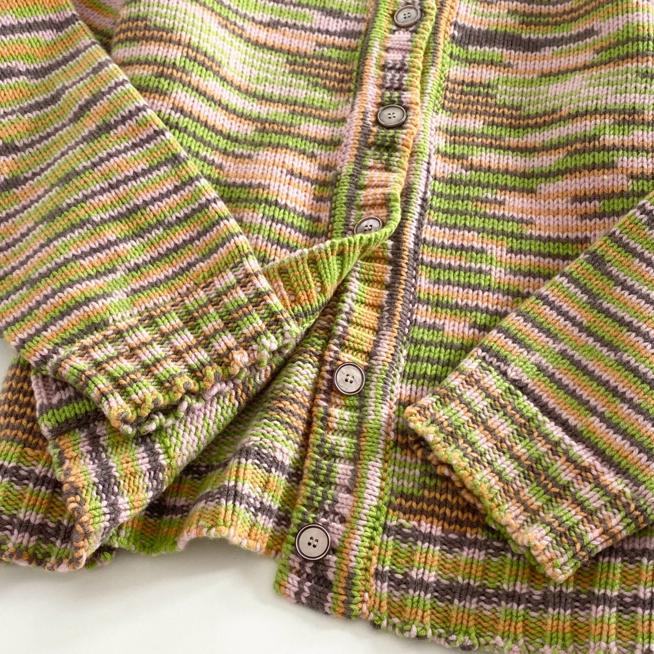37d22 【美品】 伊製 MISSONI ミッソーニ カシミヤ100%ニット ジャガードニット カシミヤカーディガン 46 マルチカラー レディース 婦人服