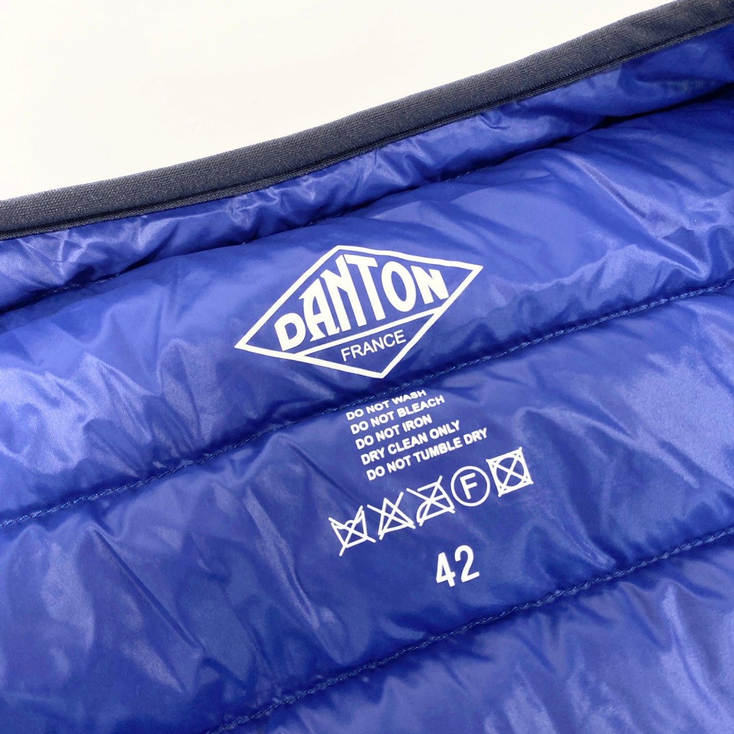 21i29 DANTON ダントン クルーネック インナーダウンジャケット アウター ジャケット JD-8751 42サイズ ネイビー メンズo07t