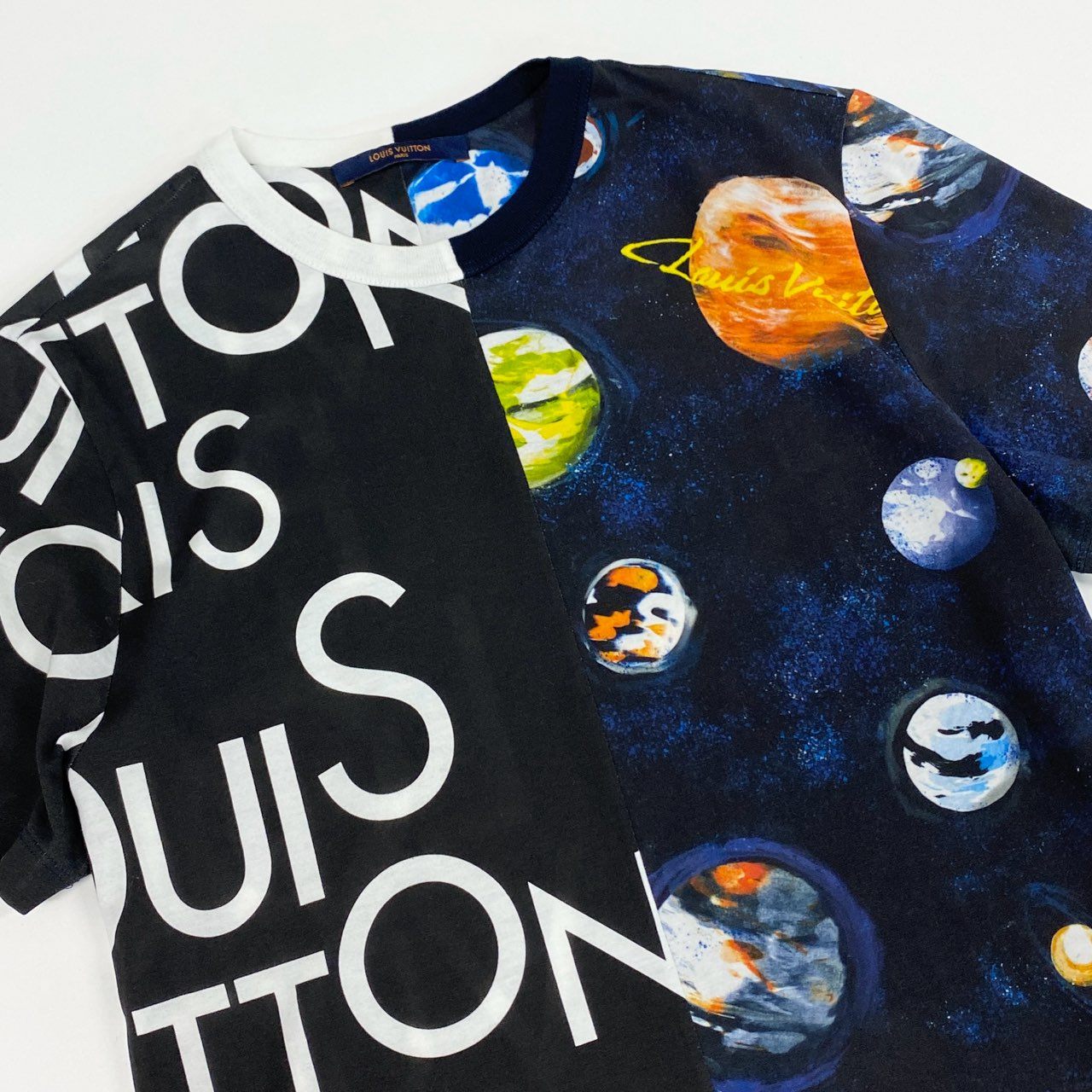 50l6 《美品》 イタリア製 LOUIS VUITTON ルイヴィトン ギャラクシー 宇宙柄 半袖Tシャツ カットソー トップス RM191M FMB HGY13W サイズS マルチカラー コットン100% メンズ 紳士服