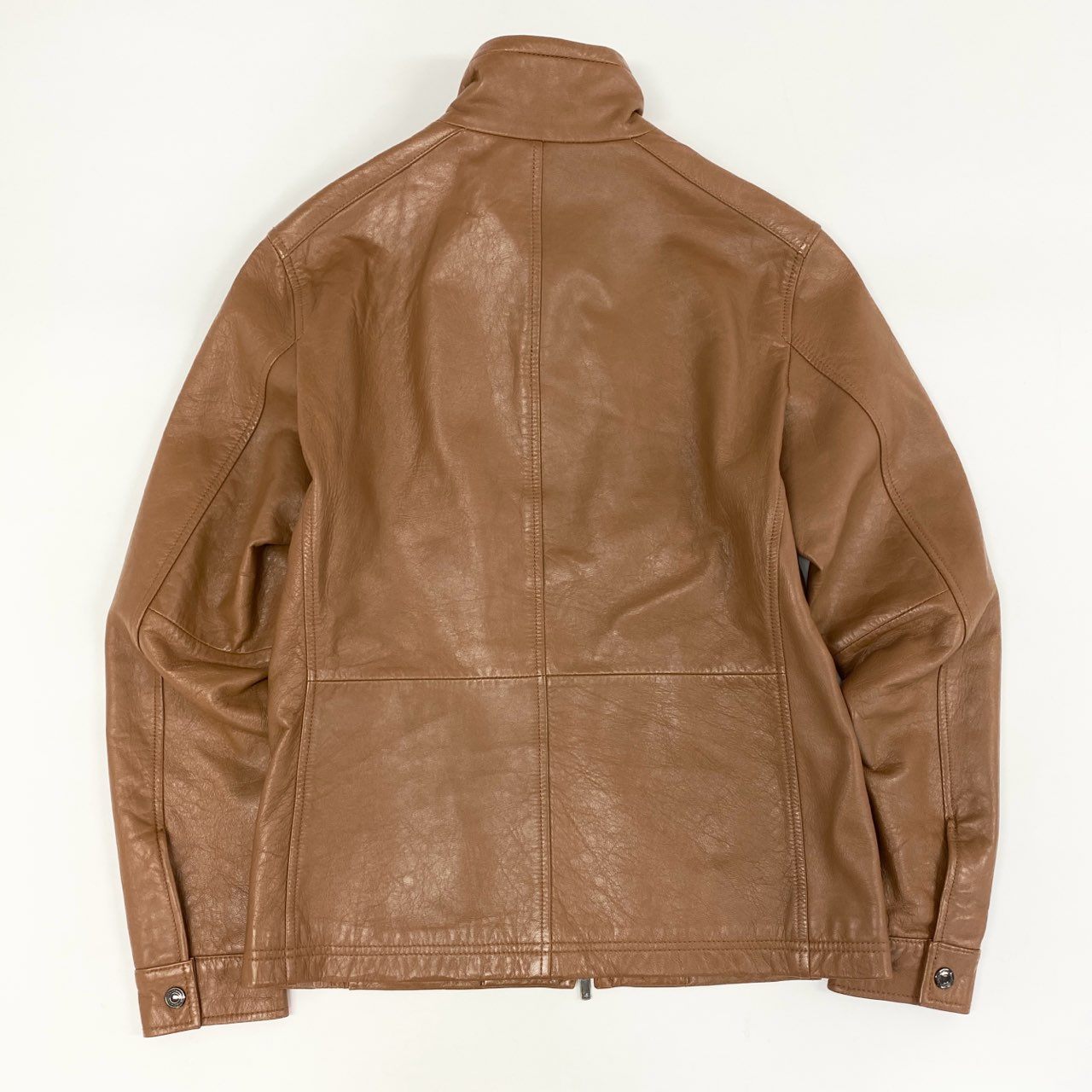 37f24 MEN’S BIGI メンズビギ レザージャケット シングルレザー 革ジャン 羊革 ラムレザー メンズ アウター MO143LJM01 02 ブラウン