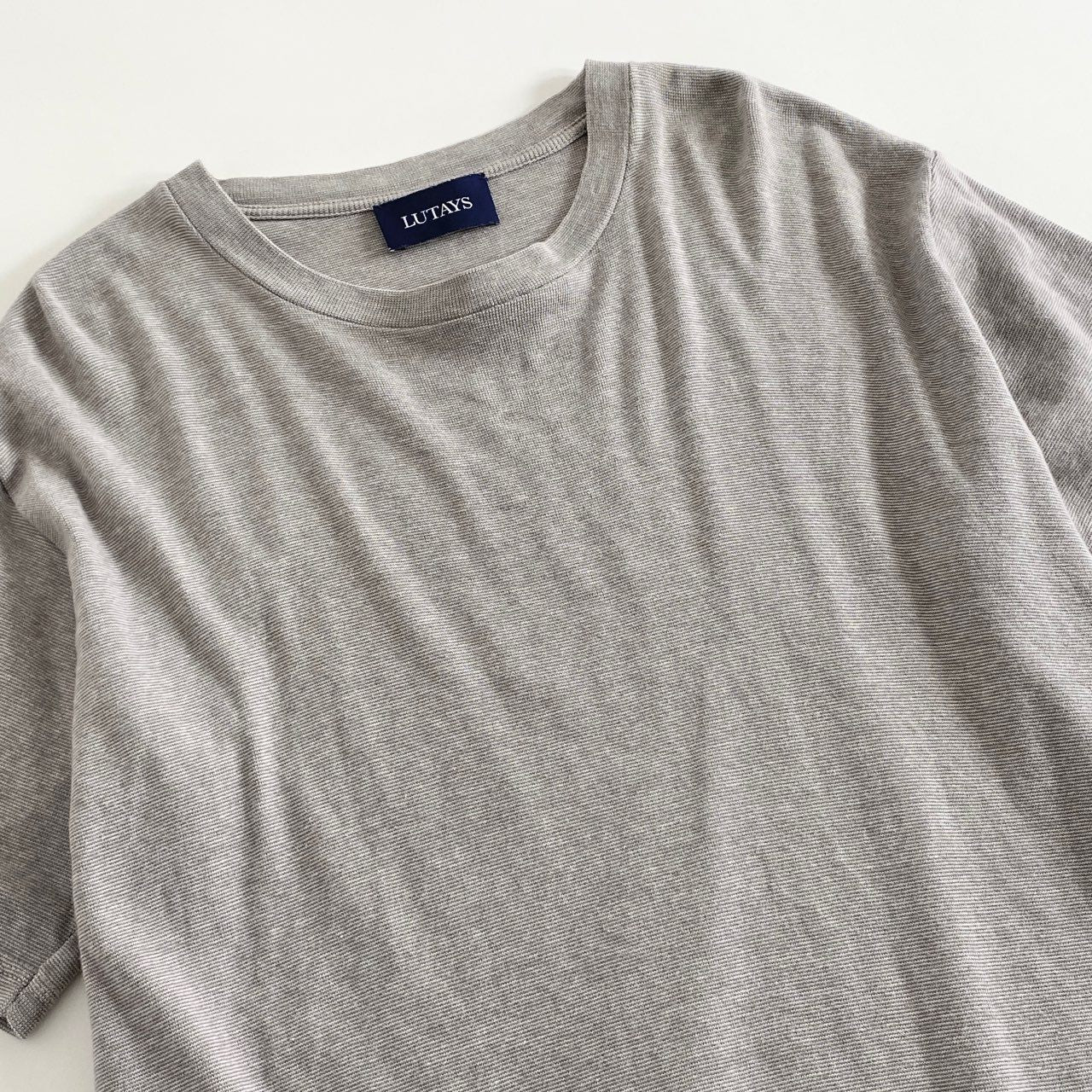 50h10 フランス製 LUTAYS リュテス 半袖Tシャツ カットソー トップス サイズ50 グレー系 コットン100% メンズ 男性用