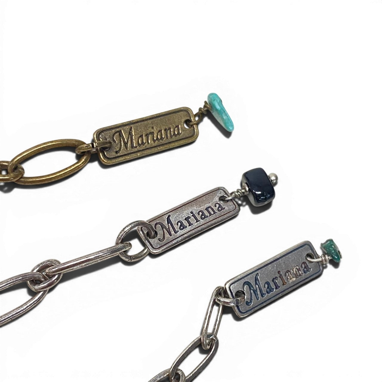 g16⑦ 《 3点セット 》 Mariana マリアナ 天然石 × クリスタル ビジューネックレス アクセサリー ジュエリー アンティークt18r