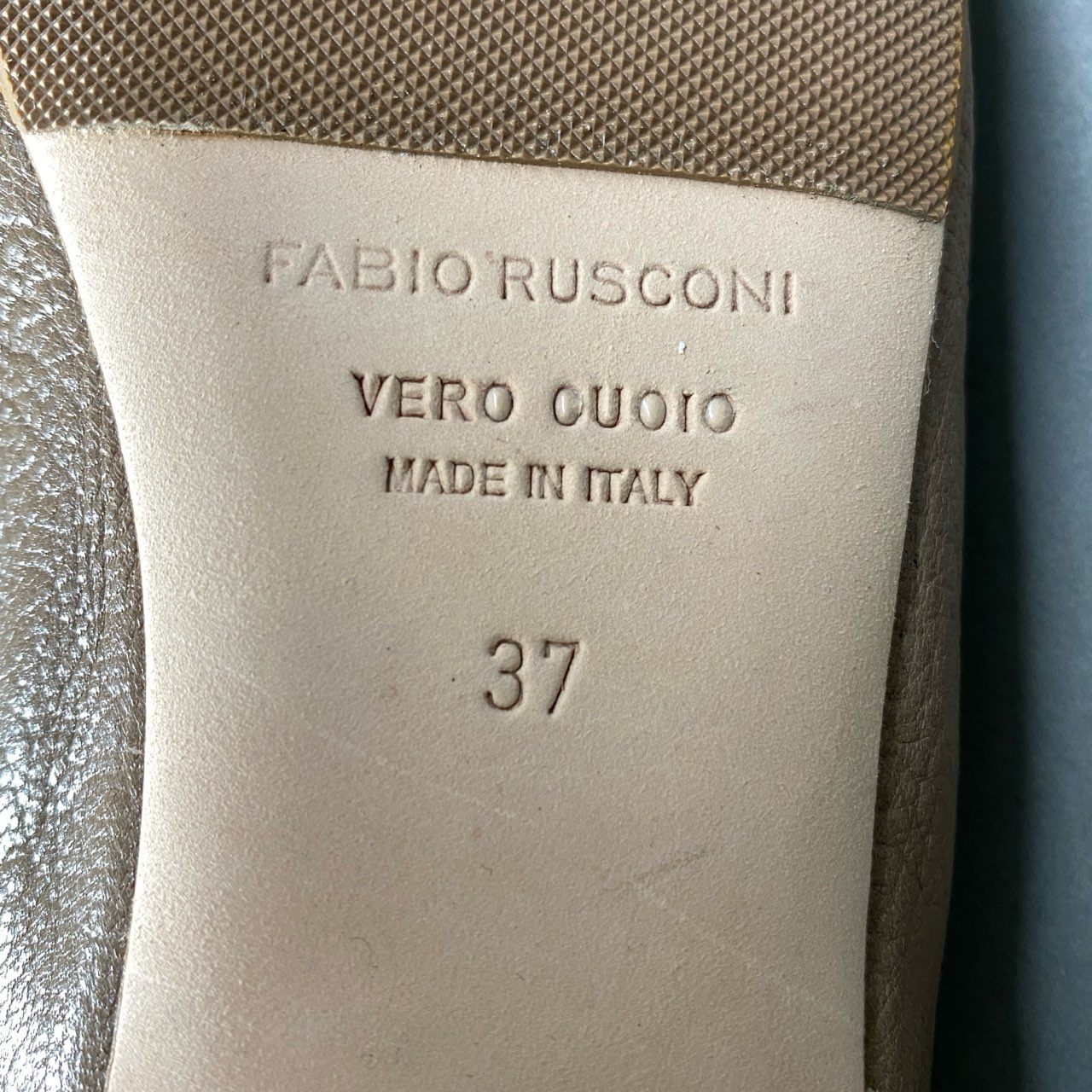 2d21 《極美品》 FABIO RUSCONI ファビオ ルスコーニ メリージェーンパンプス サイズ37 ベージュ レザー シューズ イタリア製 女性靴t18r
