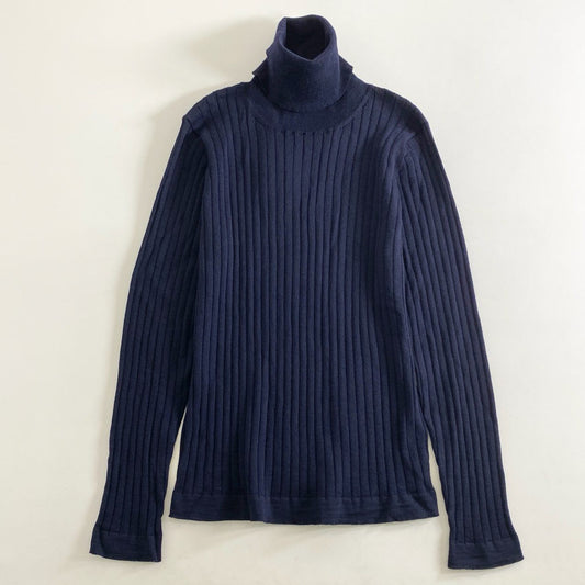 80h12①  《美品》 タグ付き イタリア製 Gabriele Pasini ガブリエレパジーニ タートルネック ニット セーター トップス ロングスリーブ  48 ネイビー ウール