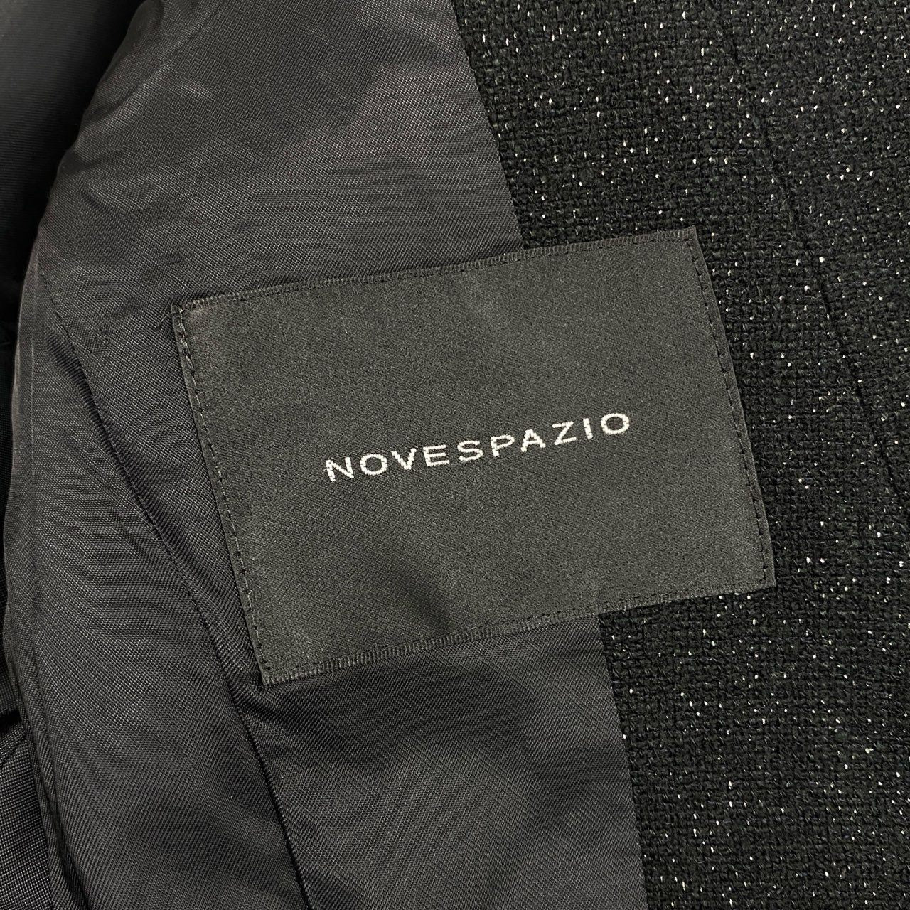 77j28 NOVESPAZIO ノーベスパジオ ツイードセットアップ ジャケット タイトスカート ラメ 033-250920 38サイズ ブラック レディースu02t