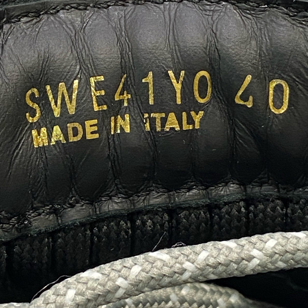 4j3 《極美品》定価¥126.500 VALENTINO ヴァレンティノ クロシェ スニーカー 40 ブラック グレー マクラメ編み ハンドメイド シューズ 箱付きt18r