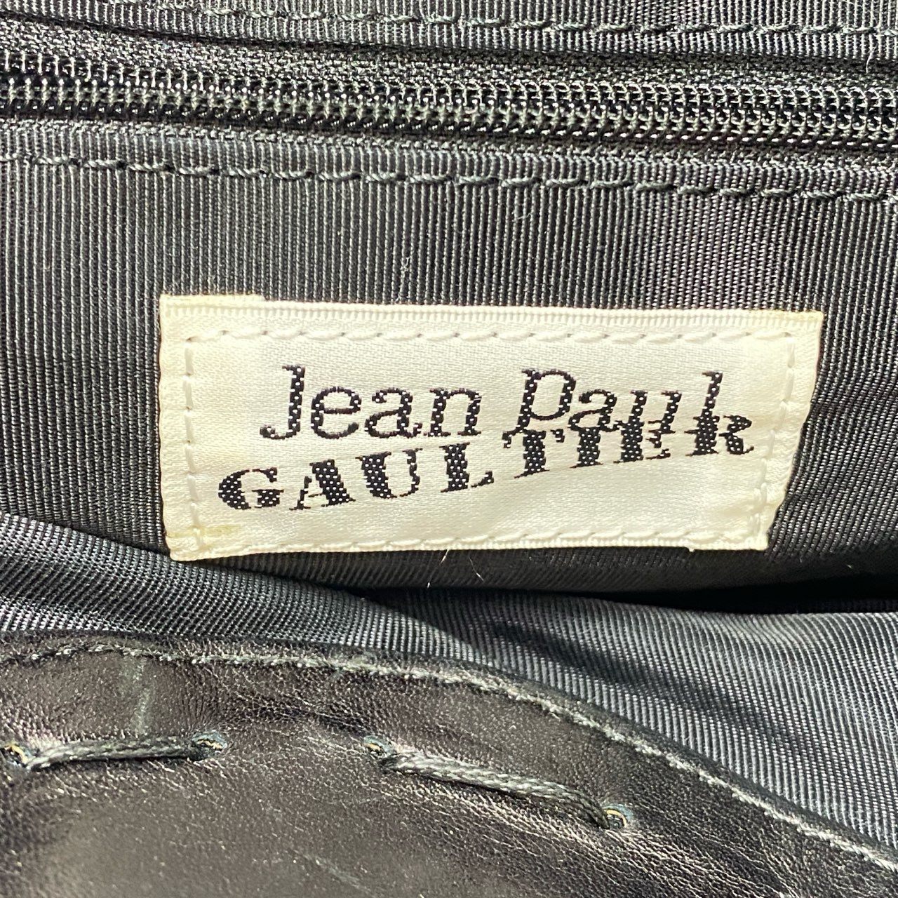 Cc21 《希少》 Jean Paul GAULTIER ジャンポールゴルチエ Y2K ドラゴンデザイン 2WAY ショルダーバッグ ブラック レザー 龍 ウッドパネル Japanese Label