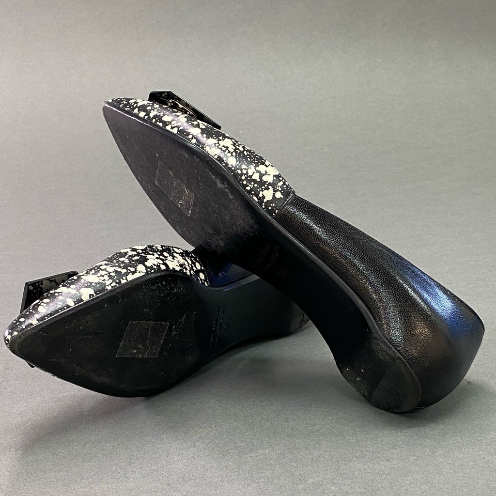 1d7 PIERRE HARDY ピエールアルディ CALF KID METAL フラットパンプス バレエシューズ ポインテッドトゥ レディース メタルブラック