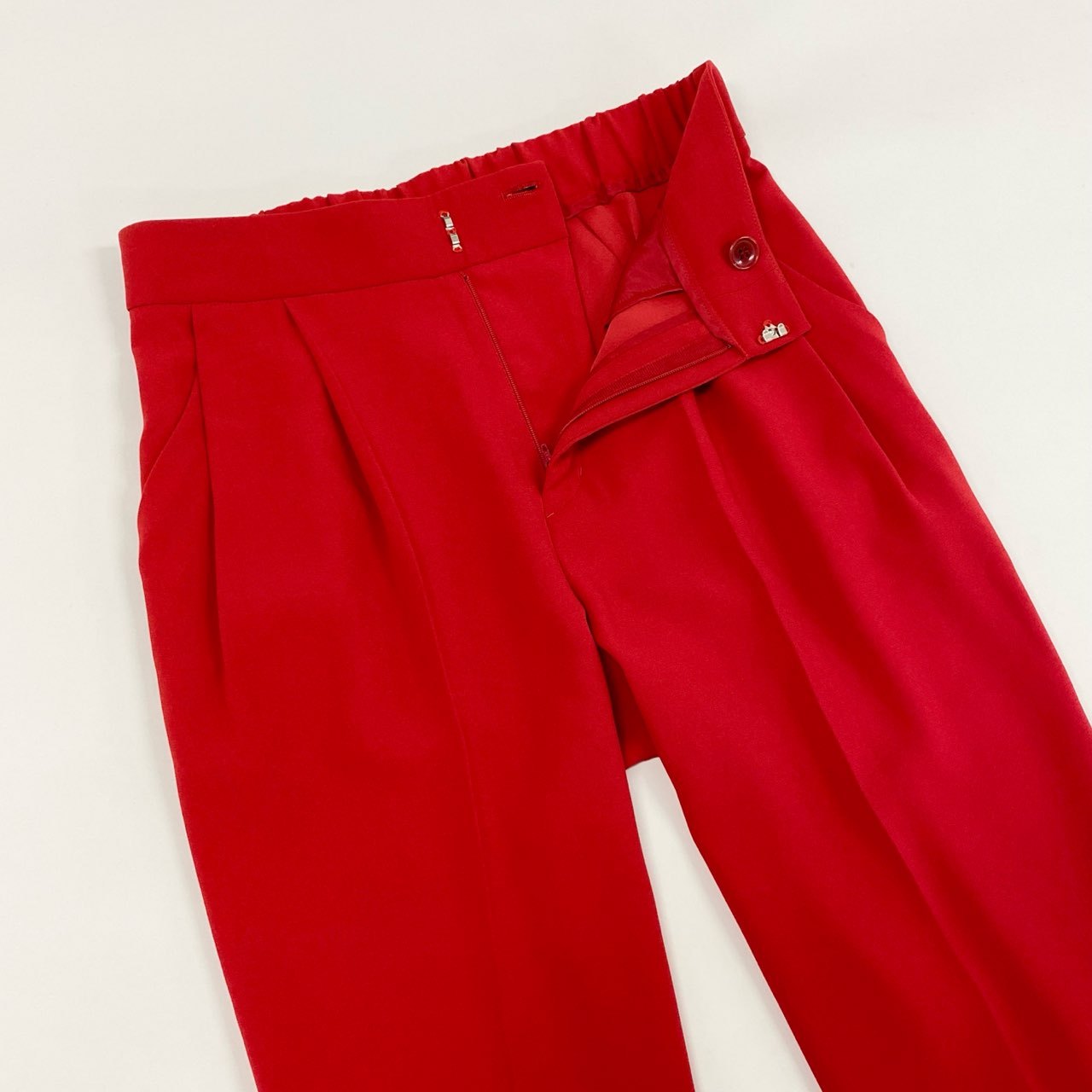 78d4 ADORE アドーア ジョーゼットパンツ 2タックスラックス トラウザー ボトムス 日本製 531-2130113 36 レッド